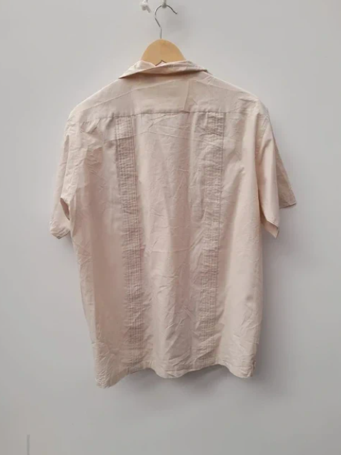 Ivory Tusk Beige Embroidered Casual Shirt Small Stain S image 6