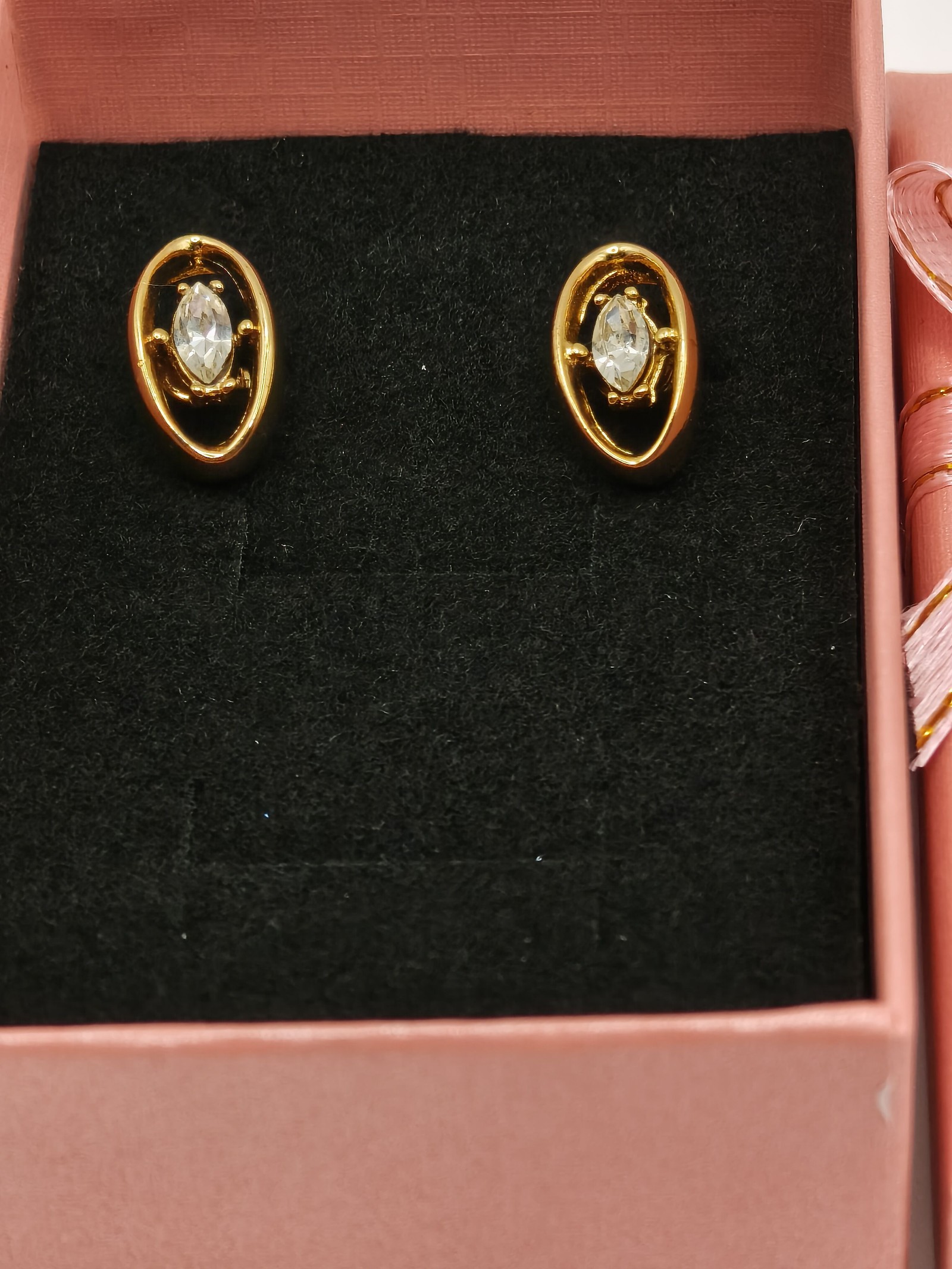 Grosse Gold Tone & Clear Crystal Oval Clip-On Earrings image 2