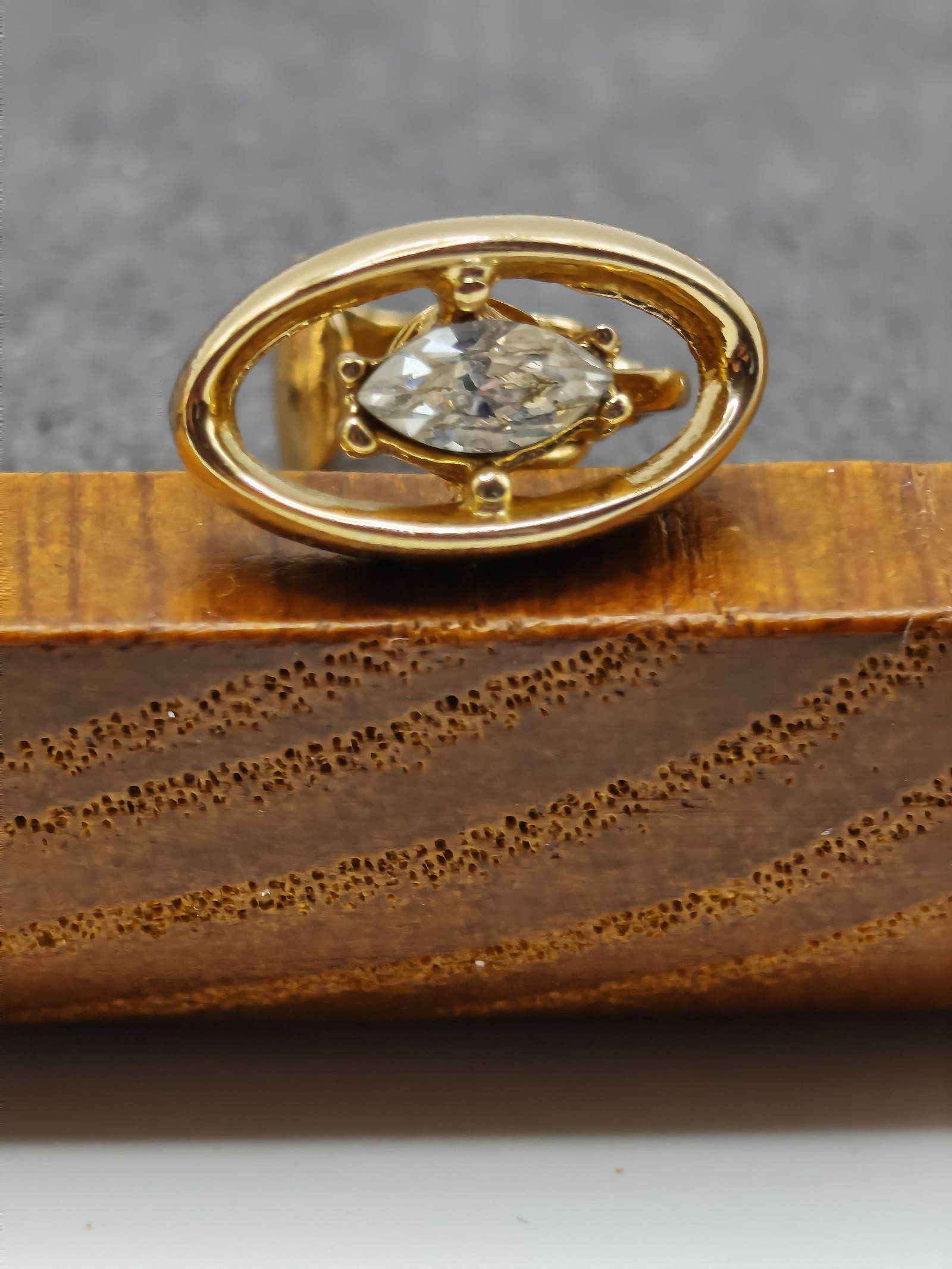Grosse Gold Tone & Clear Crystal Oval Clip-On Earrings image 10