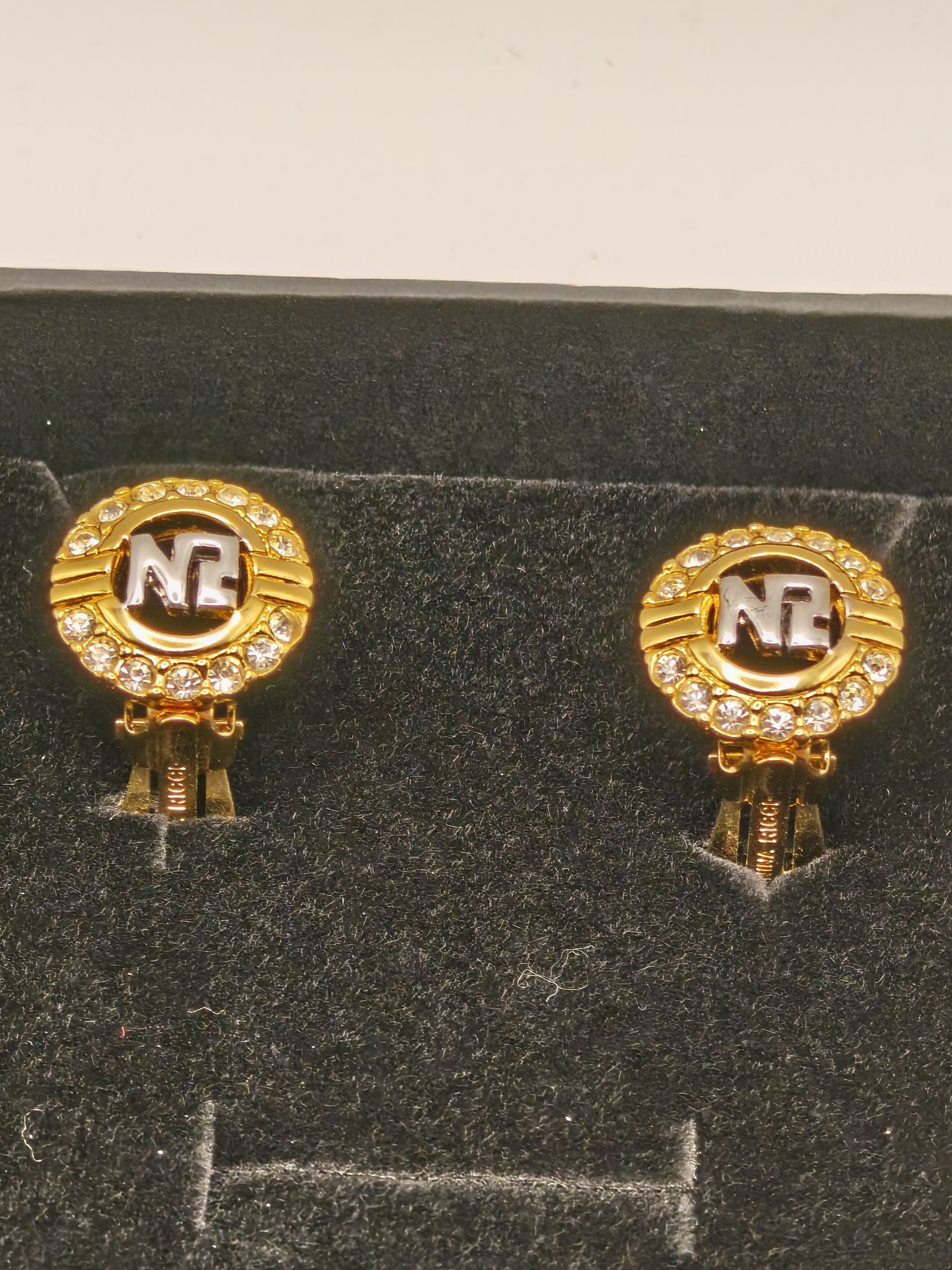 Nina Ricci Women's Gold & Clear Crystal Clip-On Earrings image 2