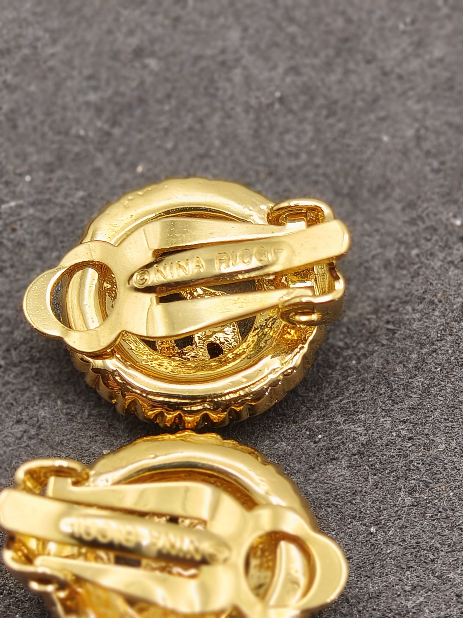 Nina Ricci Women's Gold & Clear Crystal Clip-On Earrings image 10