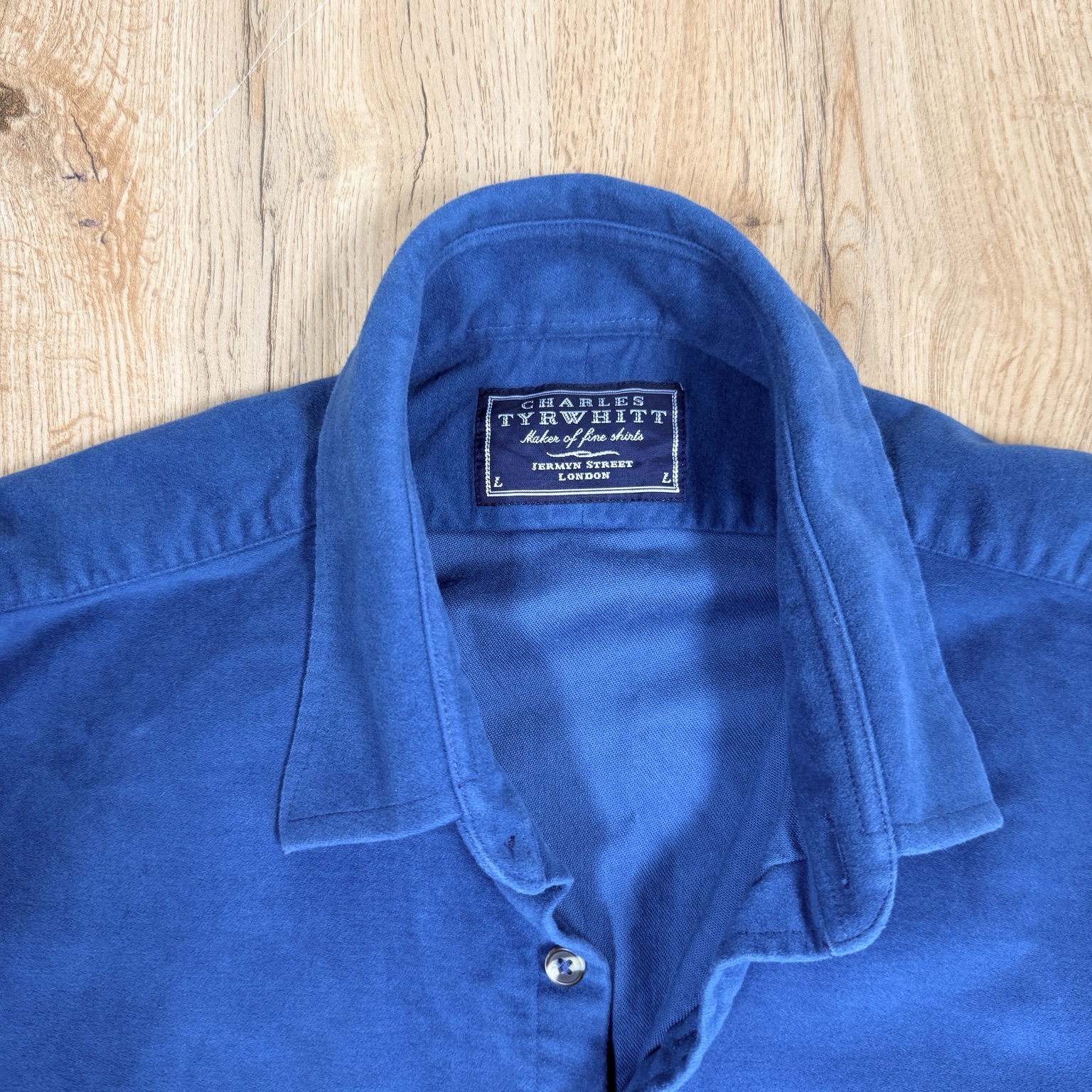 Charles Tyrwhitt Overshirt Shacket Men's L Cobalt Blue Heavy Cotton image 3