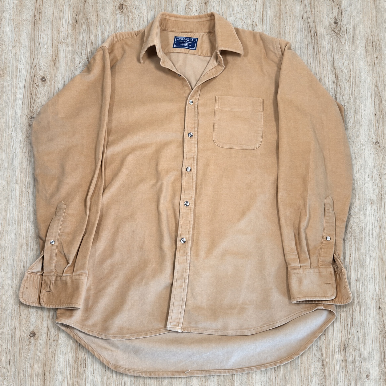 Charles Tyrwhitt Heavy Cotton Overshirt Men's L Tan Brushed Shacket
