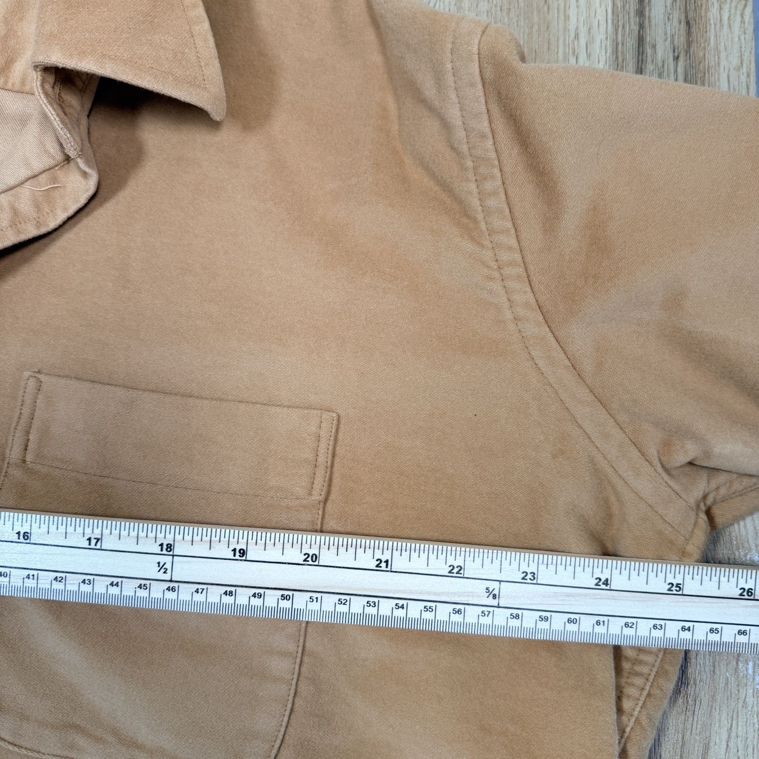 Charles Tyrwhitt Heavy Cotton Overshirt Men's L Tan Brushed Shacket image 4