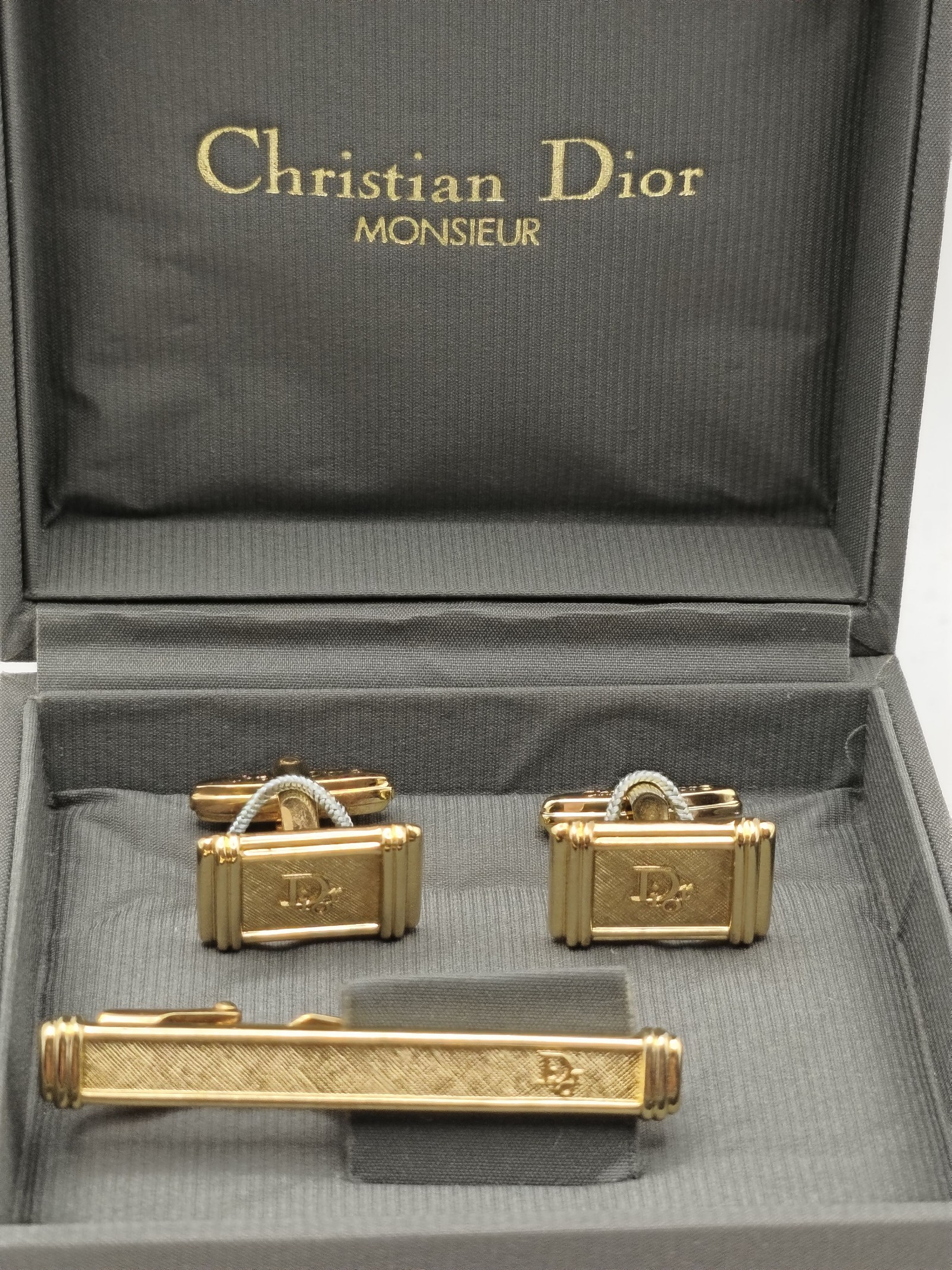 Christian Dior Gold Tone Tie Clip & Cufflinks Set Men's Other image 2