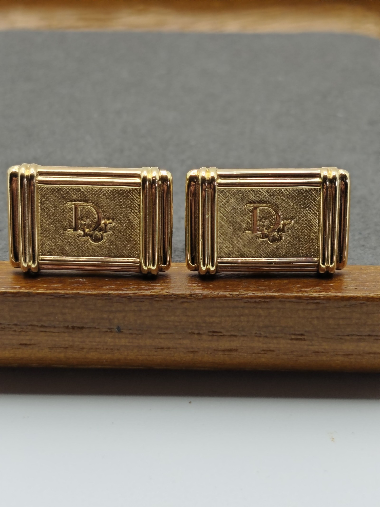 Christian Dior Gold Tone Tie Clip & Cufflinks Set Men's Other image 4