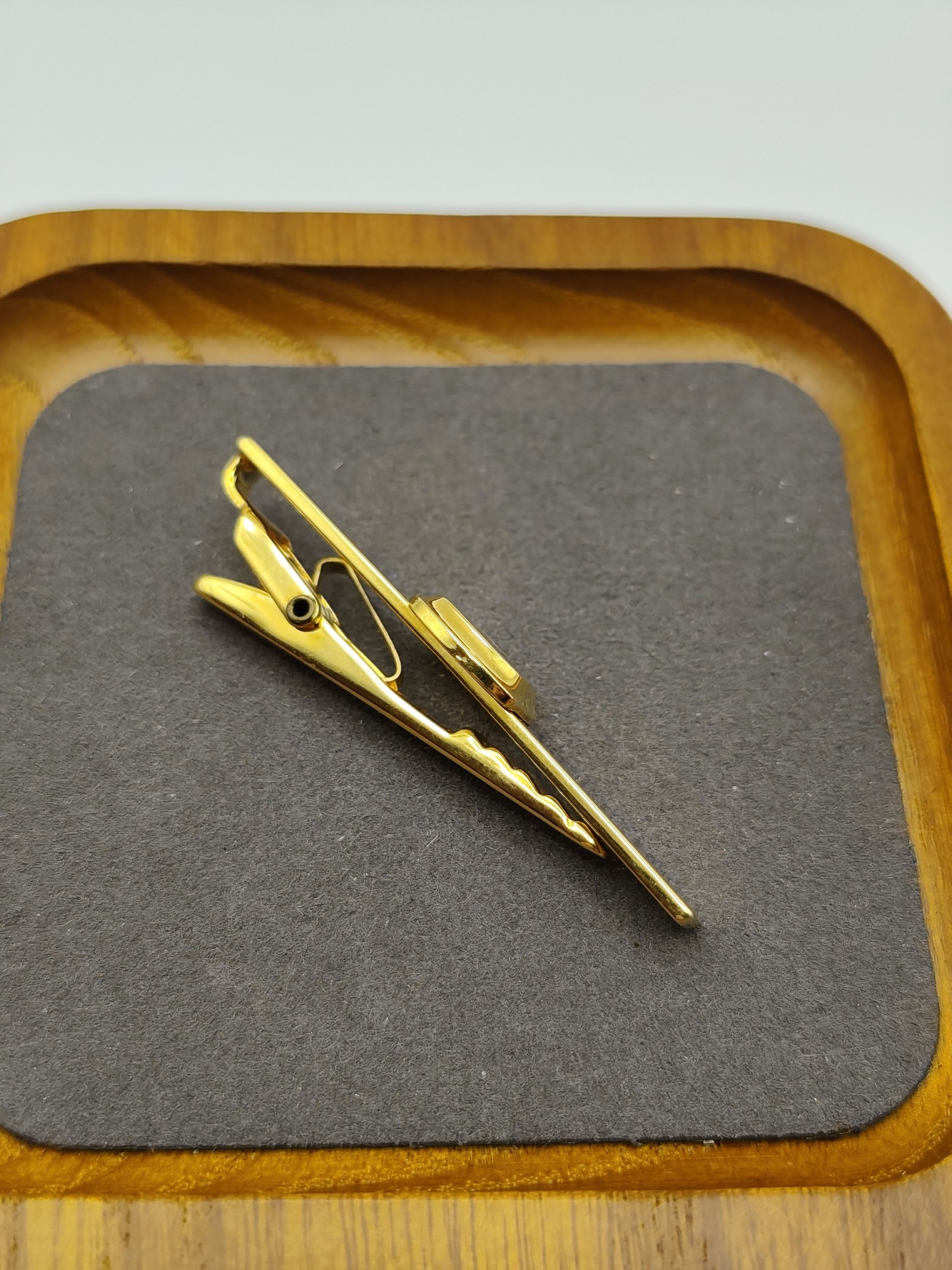Celine Men Gold & Black Logo Enamel Tie Clip Other image 7