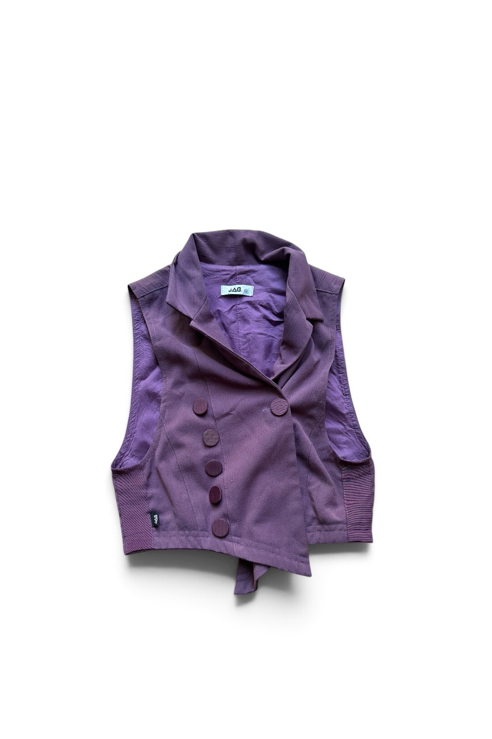 JAG Women Purple Sleeveless Buttoned Blazer Small