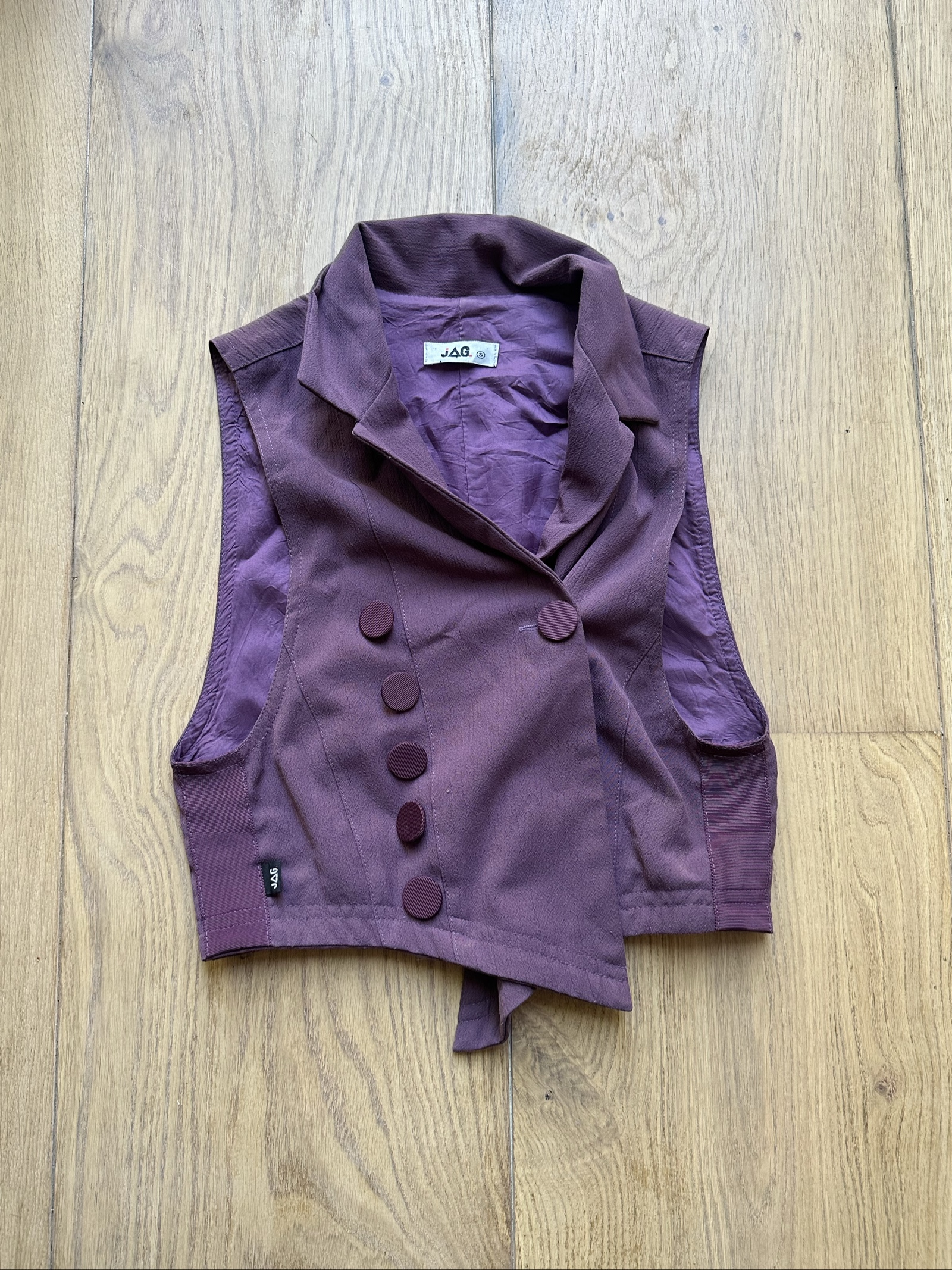 JAG Women Purple Sleeveless Buttoned Blazer Small image 2