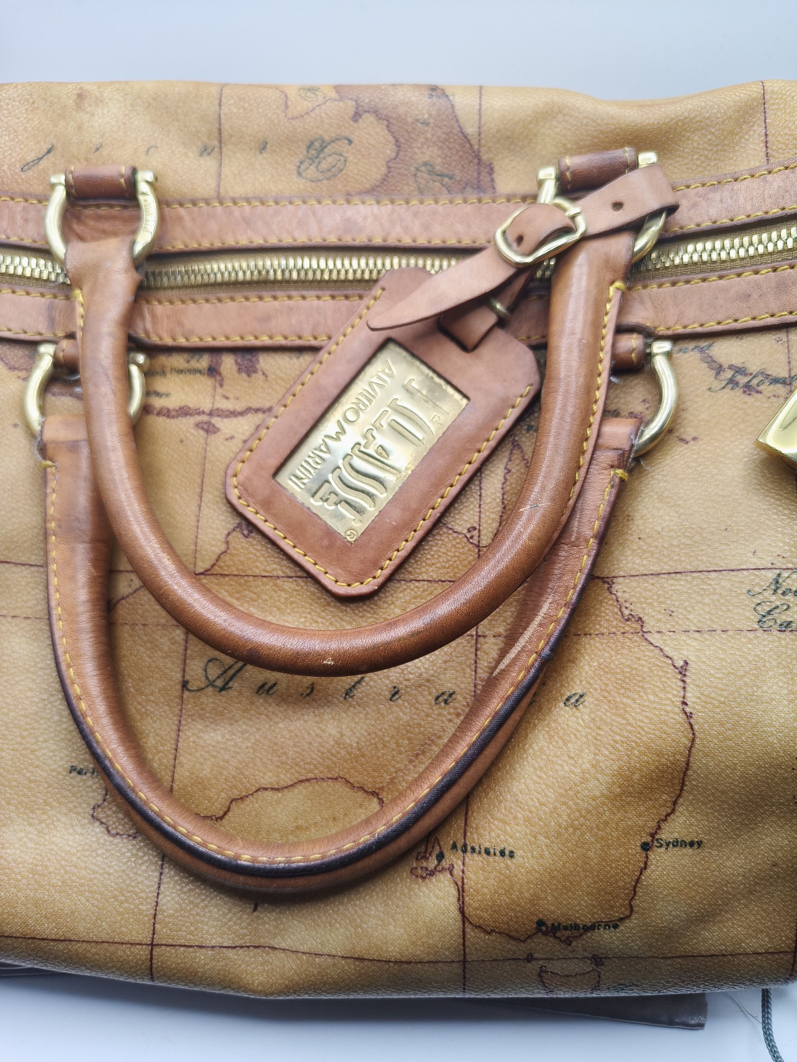 Alviero Martini Brown Map Print Leather Tote Bag Women image 4