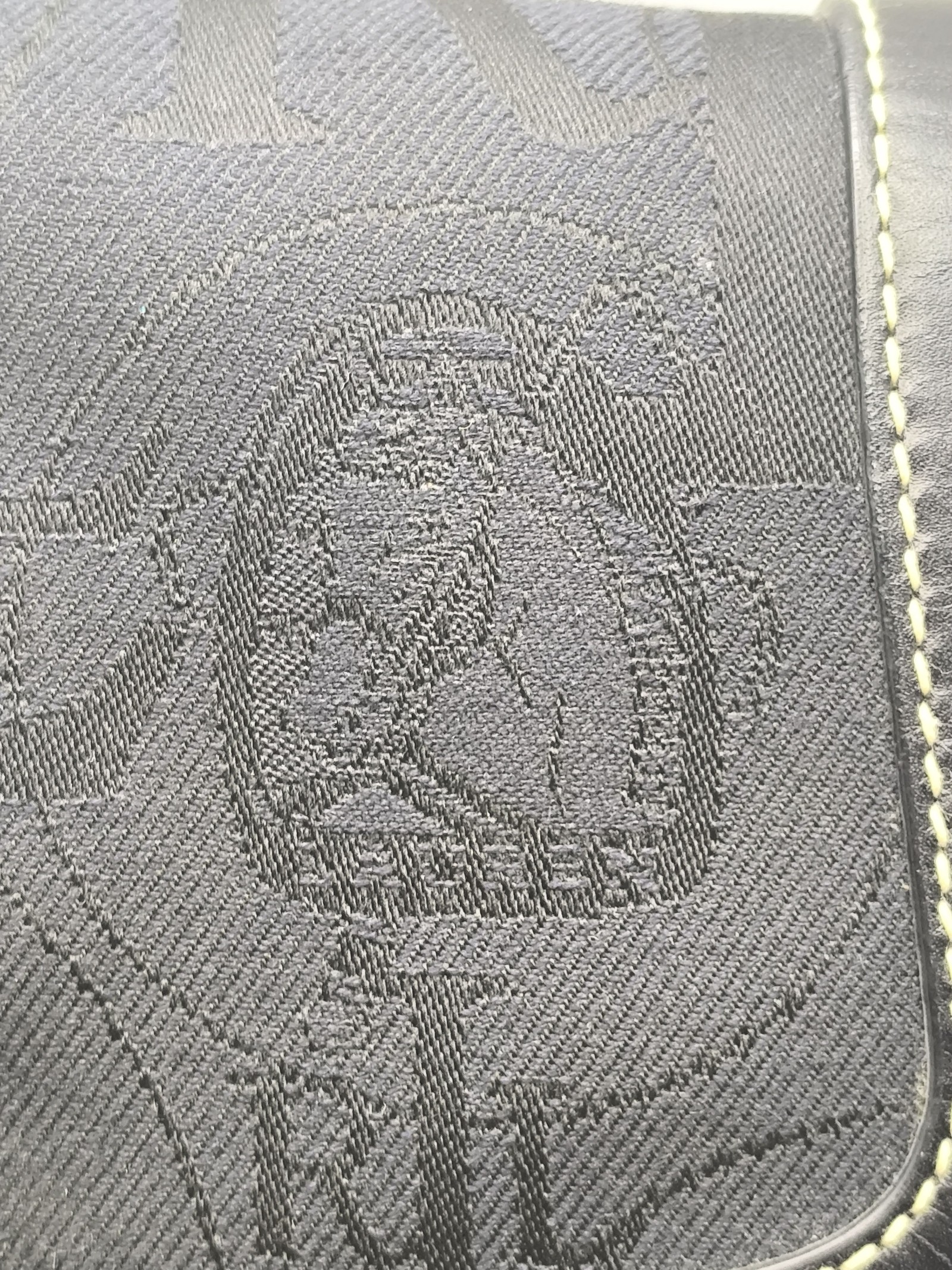Ralph Lauren Women's Black Embossed Logo Leather Trim Crossbody Bag image 5