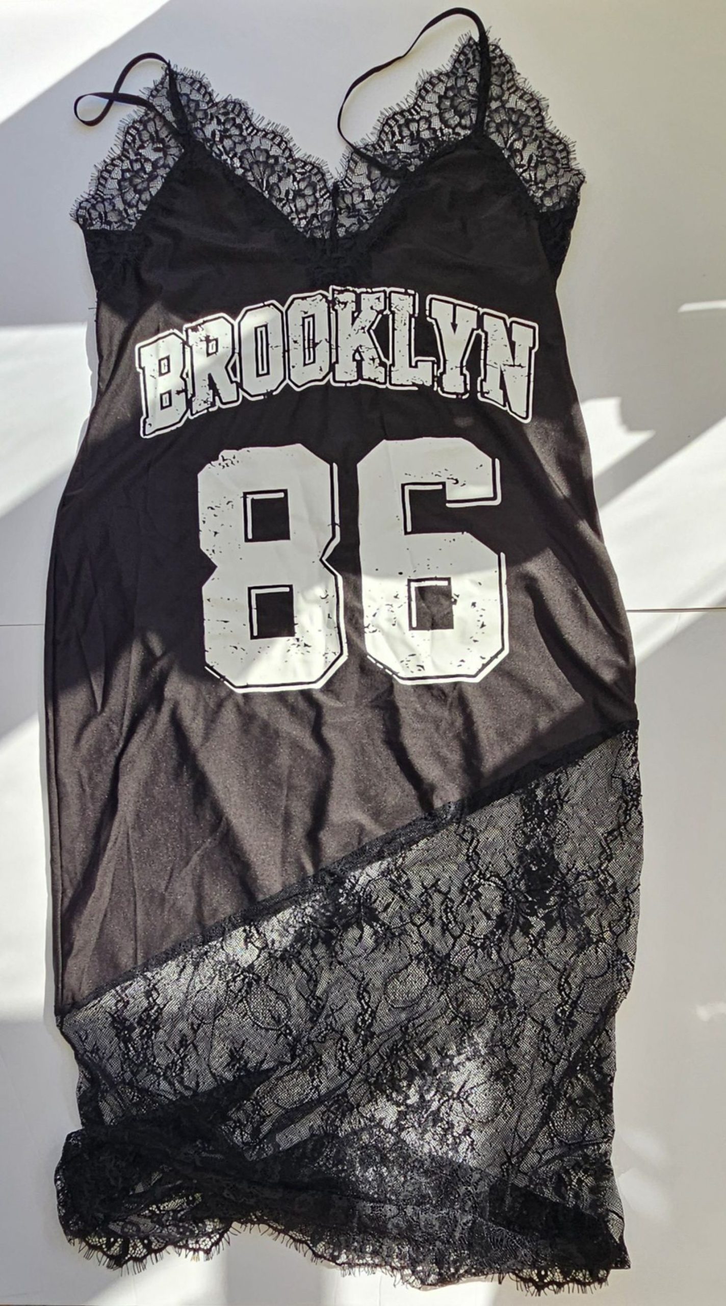 Black Women's Brooklyn Lace Trim dress 1XL