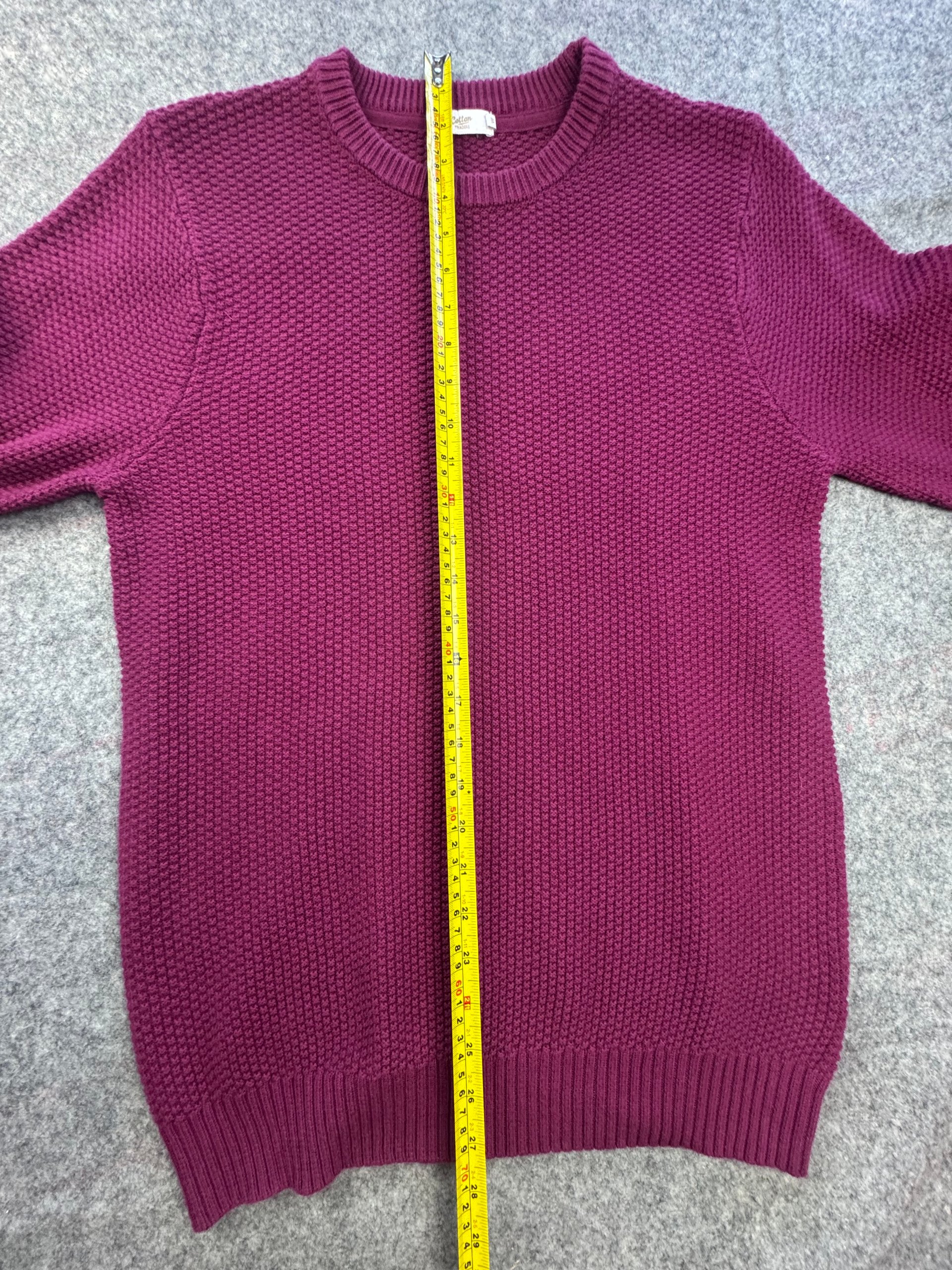 Cotton Traders Berry Textured Crew Neck Cotton Jumper M image 5