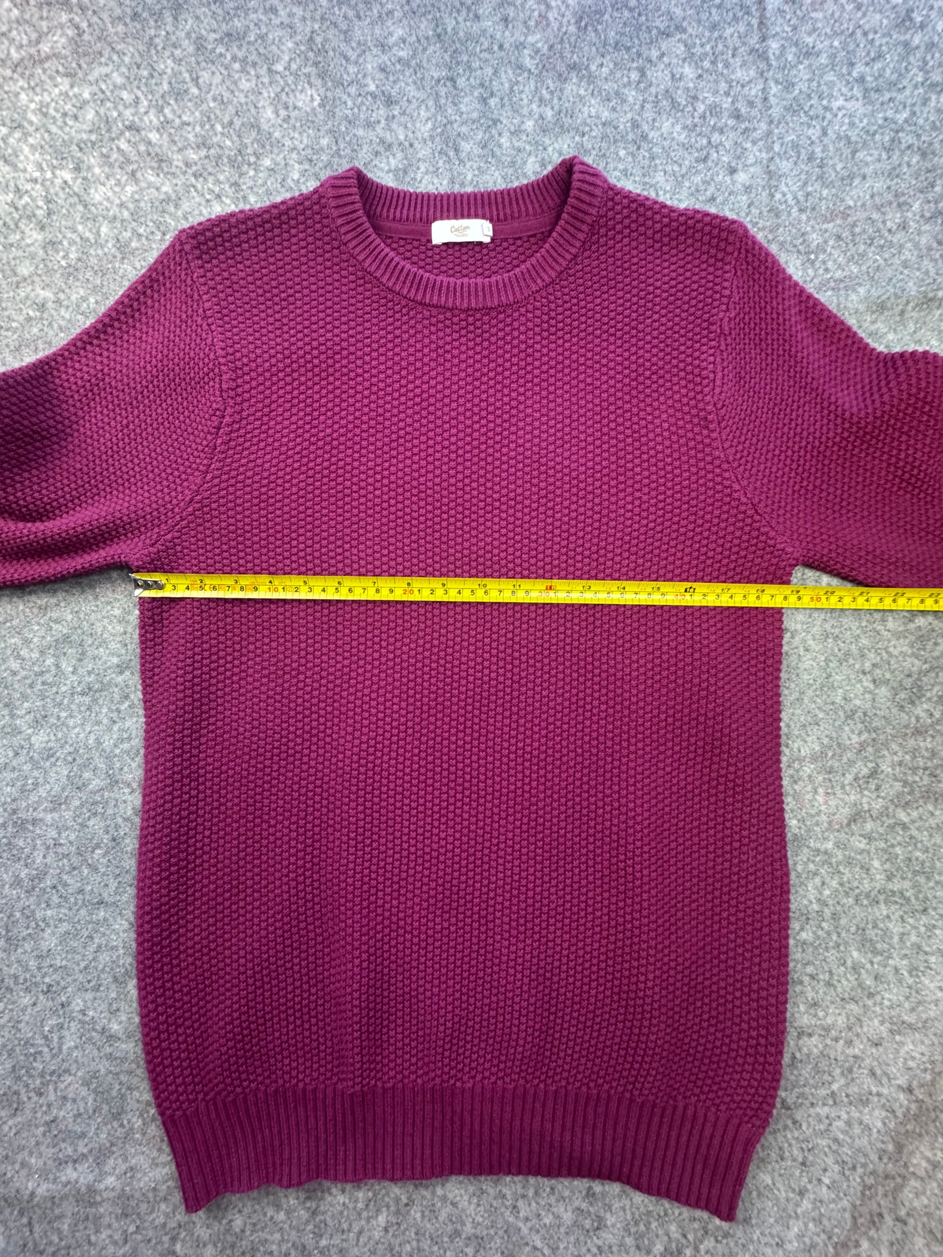 Cotton Traders Berry Textured Crew Neck Cotton Jumper M image 6