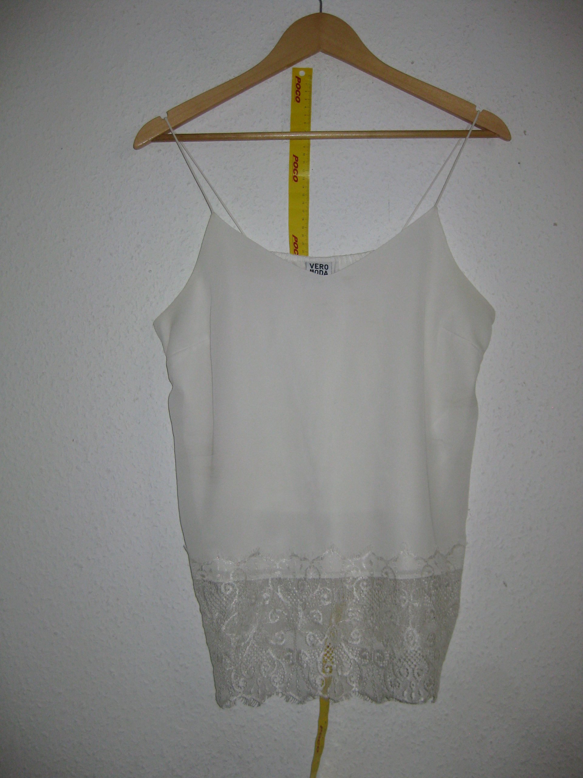 Vero Moda White Lace Hem Cami Top Medium 3108