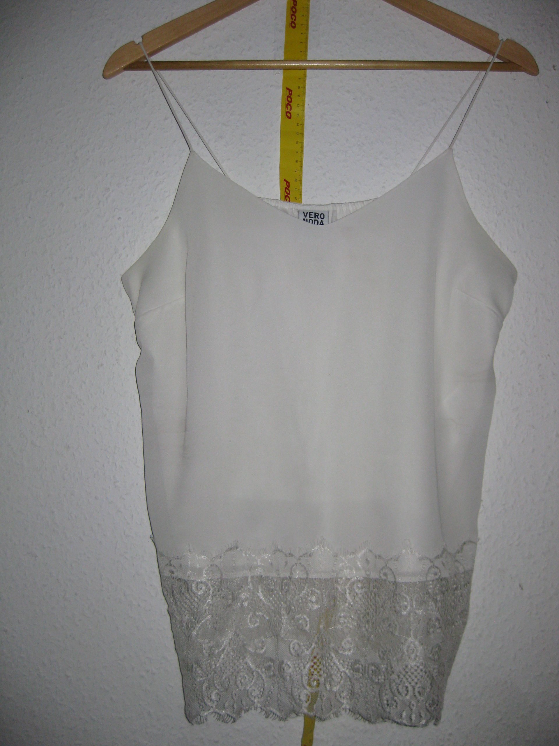 Vero Moda White Lace Hem Cami Top Medium 3108 image 2