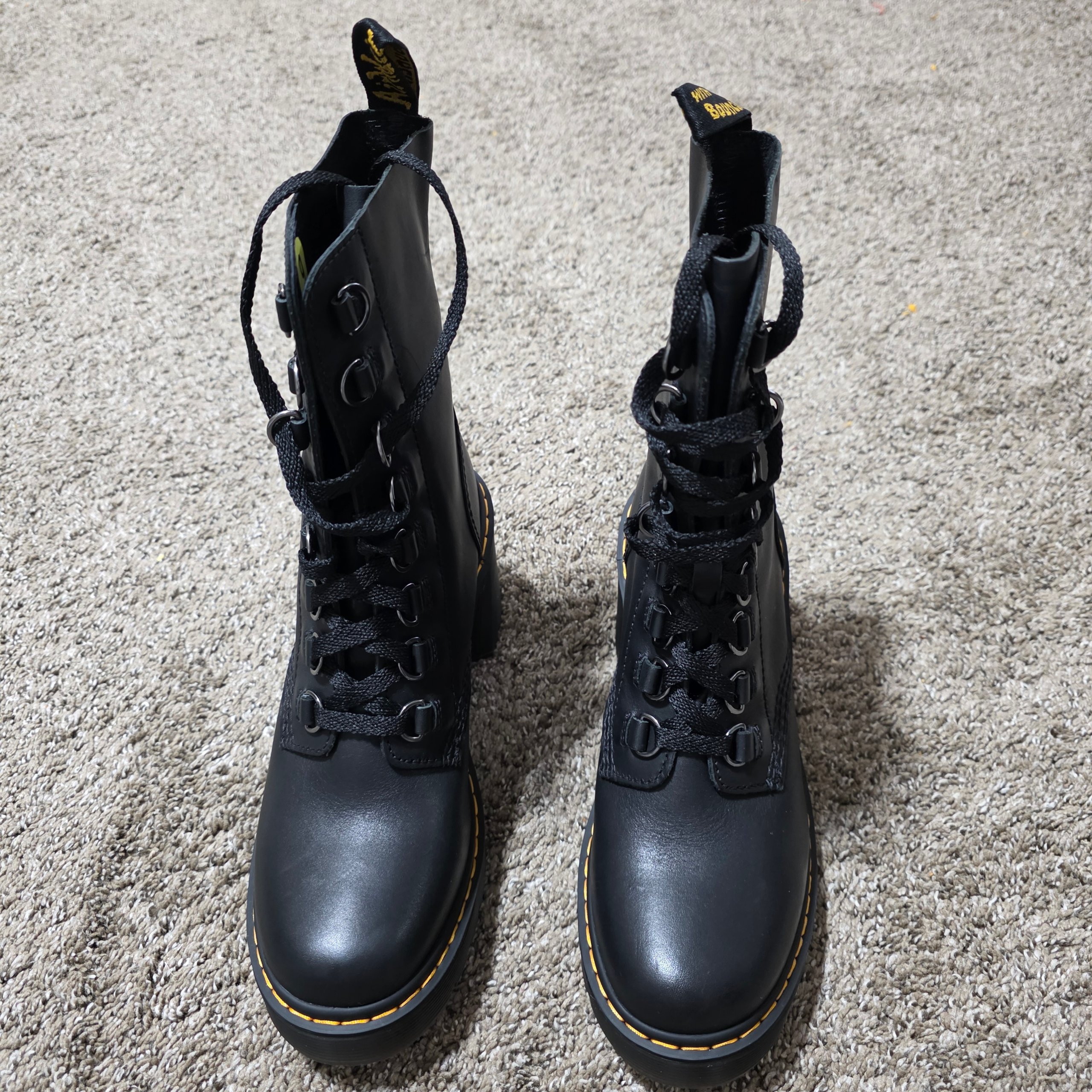 Dr. Martens Chesney Women's US 9 Black 26701001 Leather Flared Heel Boots image 3