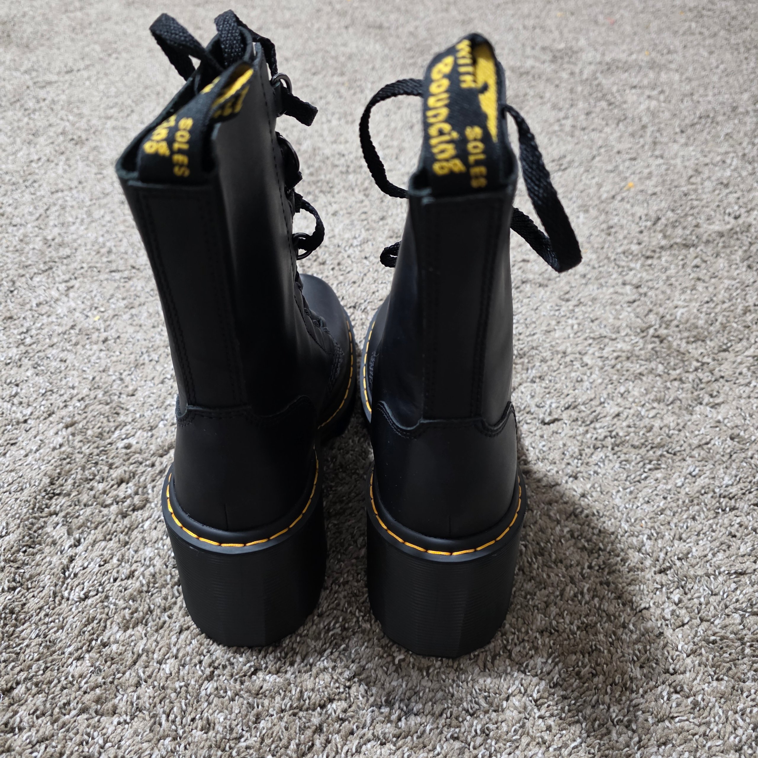 Dr. Martens Chesney Women's US 9 Black 26701001 Leather Flared Heel Boots image 8