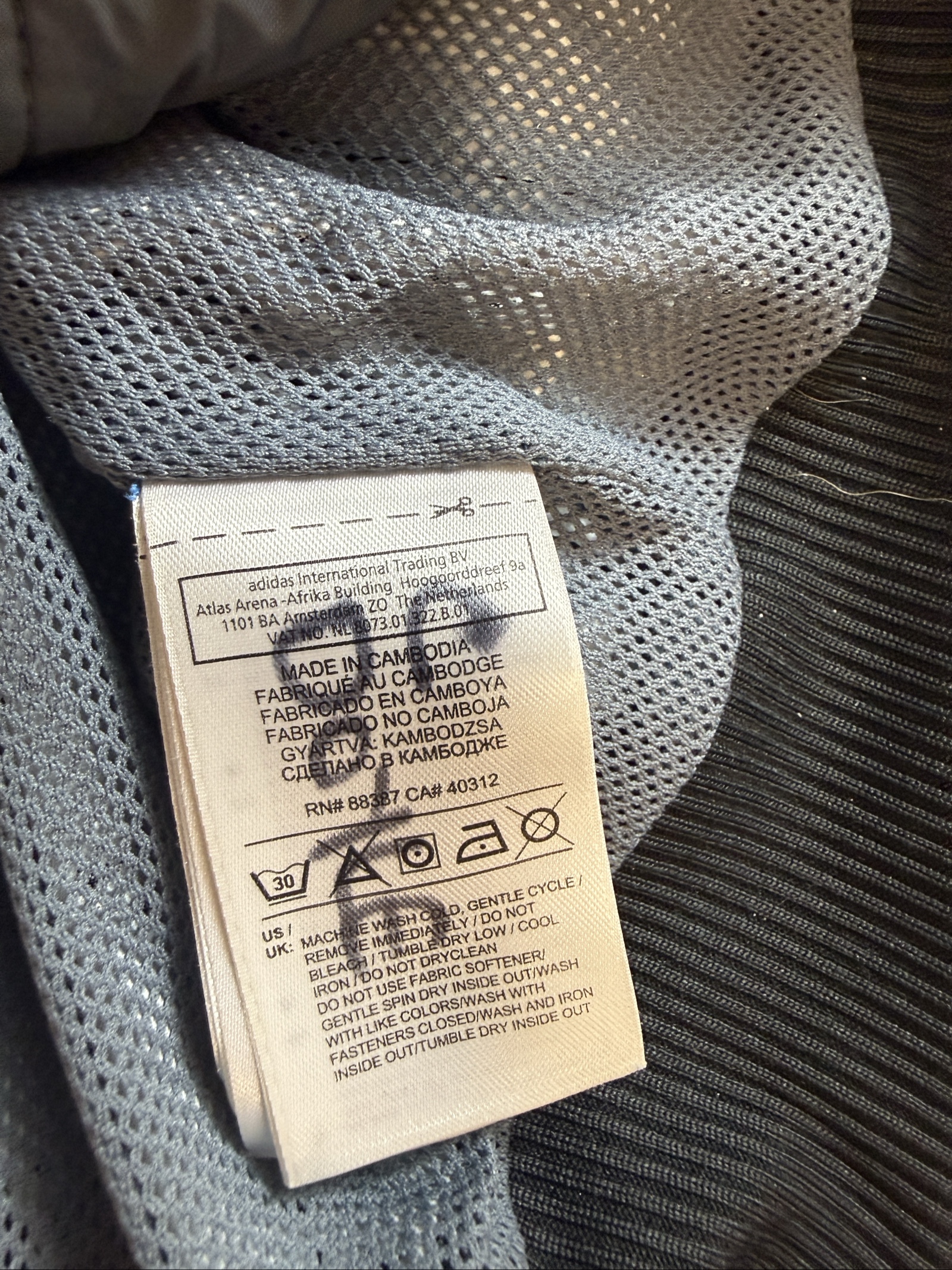 Adidas Men’s Hooded Windbreaker Jacket Small Black Grey Lightweight image 5