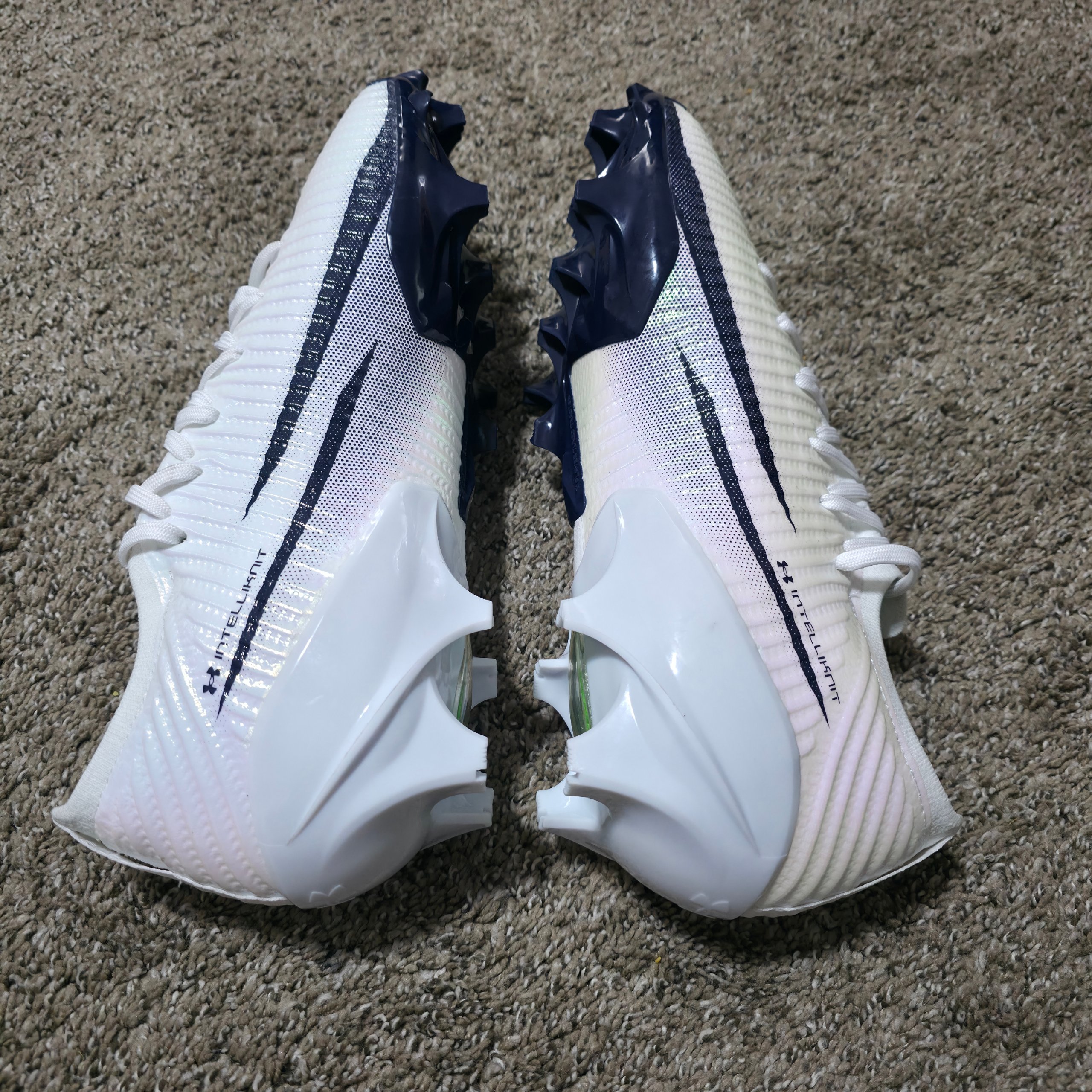 Under Armour UA Blur Pro Men's Size 13 White Navy 3028220-103 Football Cleats image 5