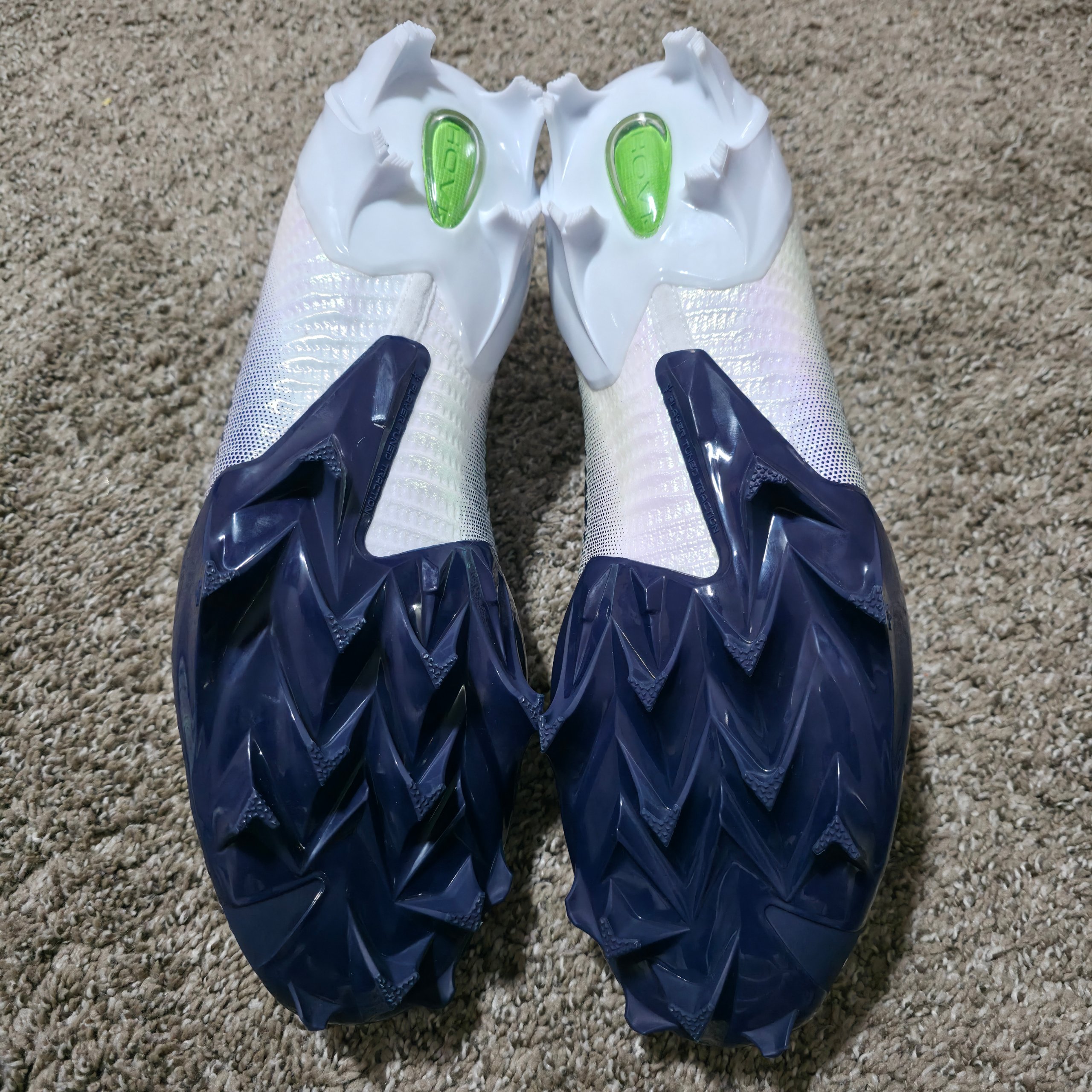 Under Armour UA Blur Pro Men's Size 13 White Navy 3028220-103 Football Cleats image 8