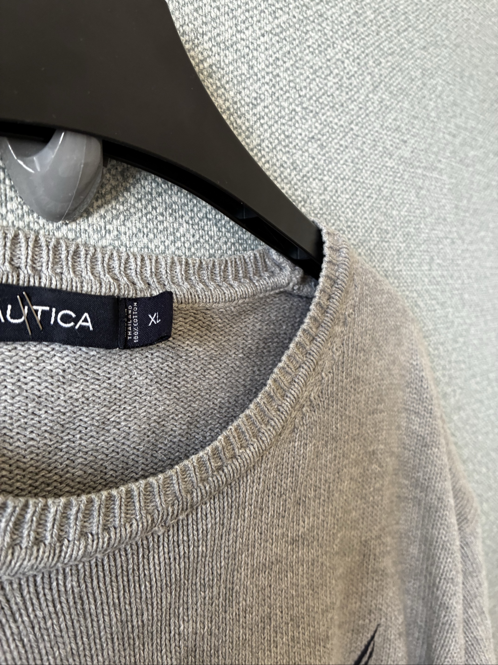 Nautica Grey & Navy Striped Crew Neck Sweater XL image 4
