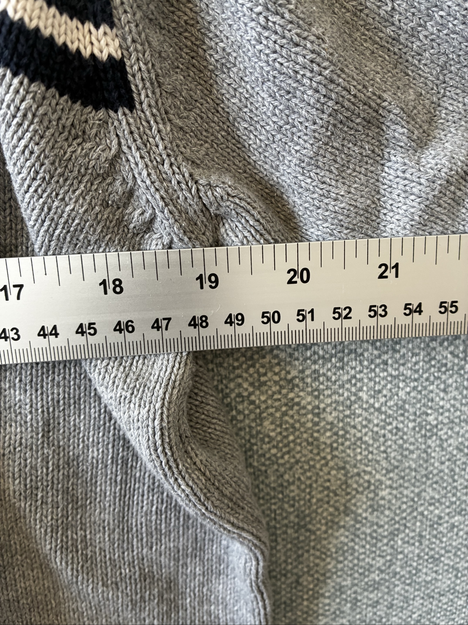 Nautica Grey & Navy Striped Crew Neck Sweater XL image 7