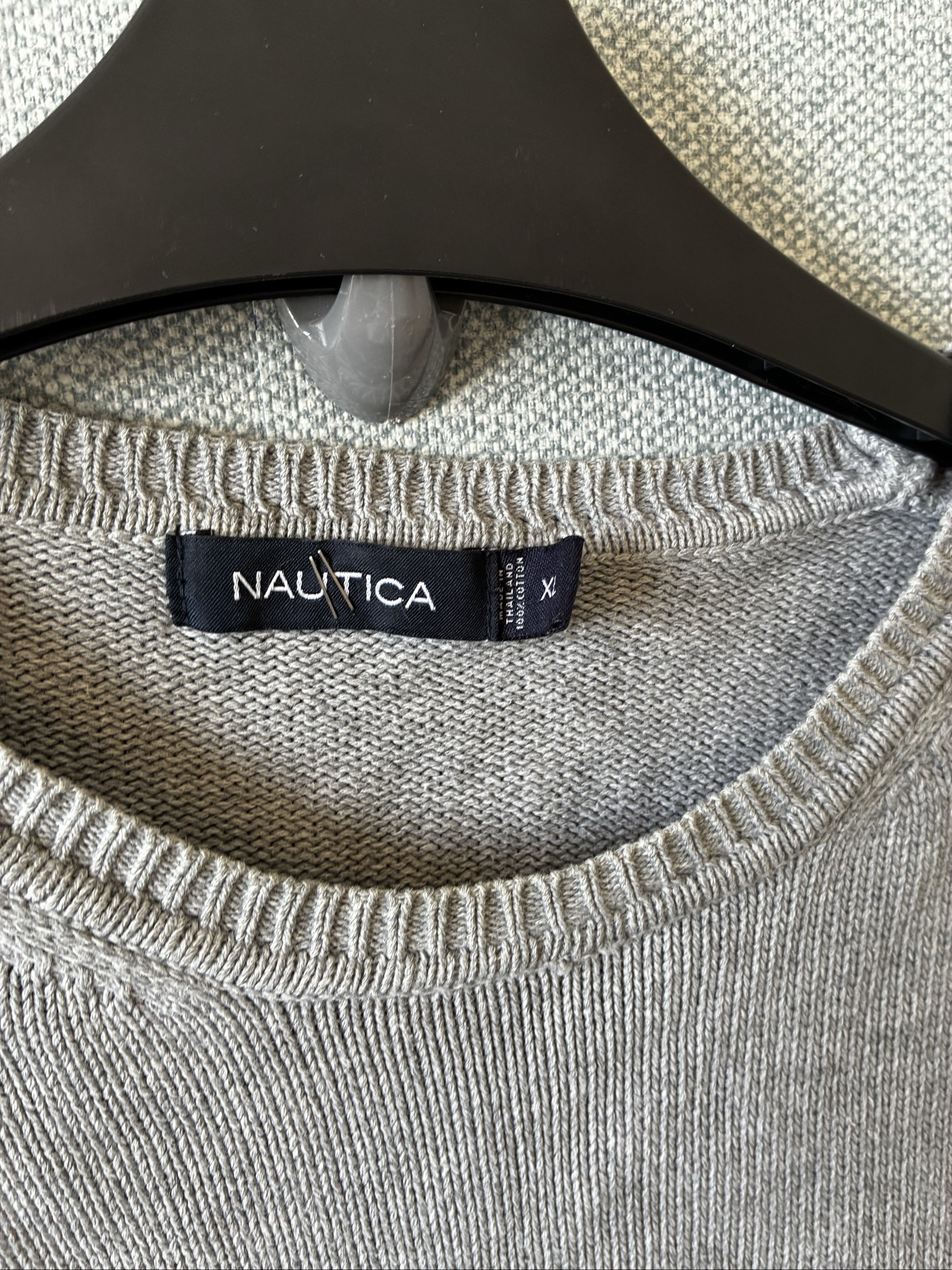 Nautica Grey & Navy Striped Crew Neck Sweater XL image 10