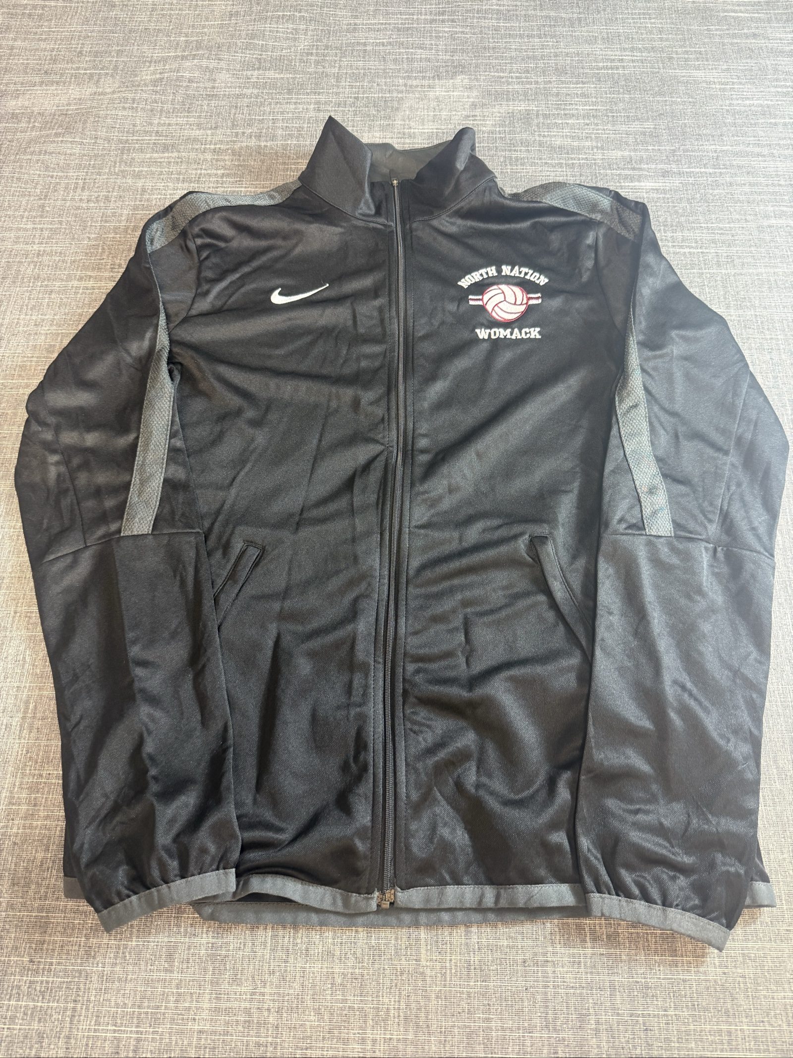 Nike Women's Black Grey Full Zip Track Jacket Size Small North Nation Womack