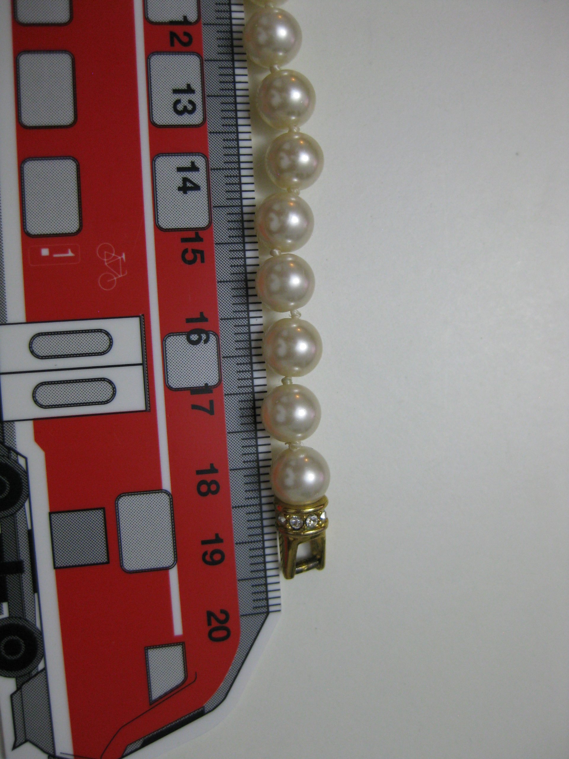 Pearl & Gold Tone Beaded Bracelet with Crystal Clasp image 7