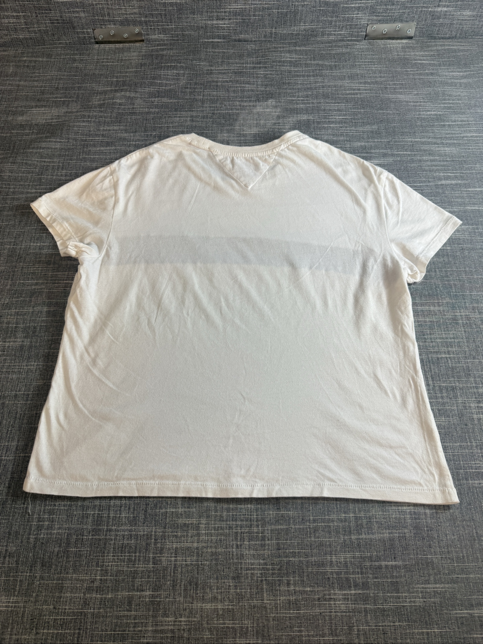 Tommy Jeans Women’s White & Navy Logo T-Shirt Medium Crew Neck Cotton image 4