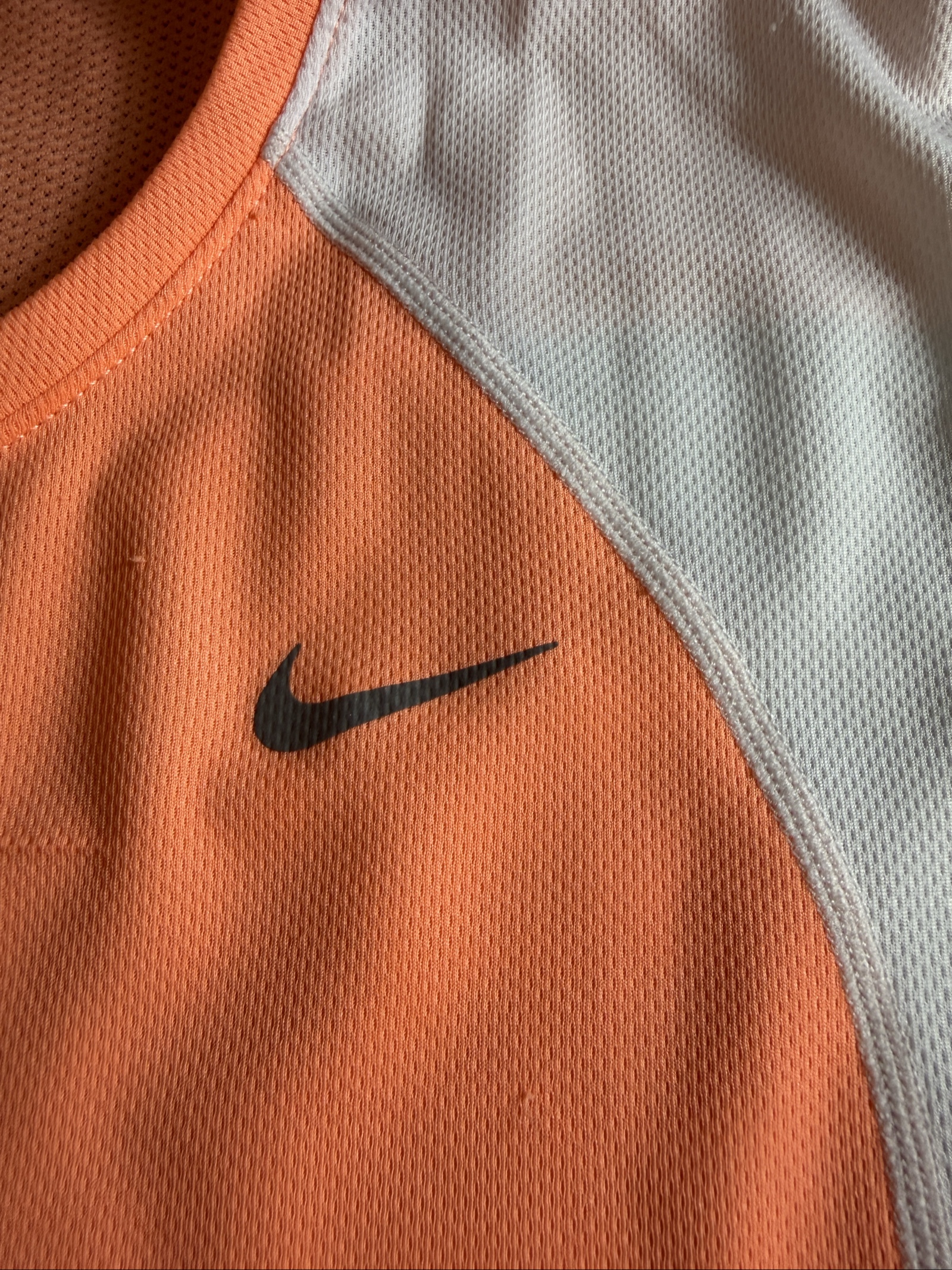 Nike Women’s Orange & White Dri-FIT Running Top Medium image 2