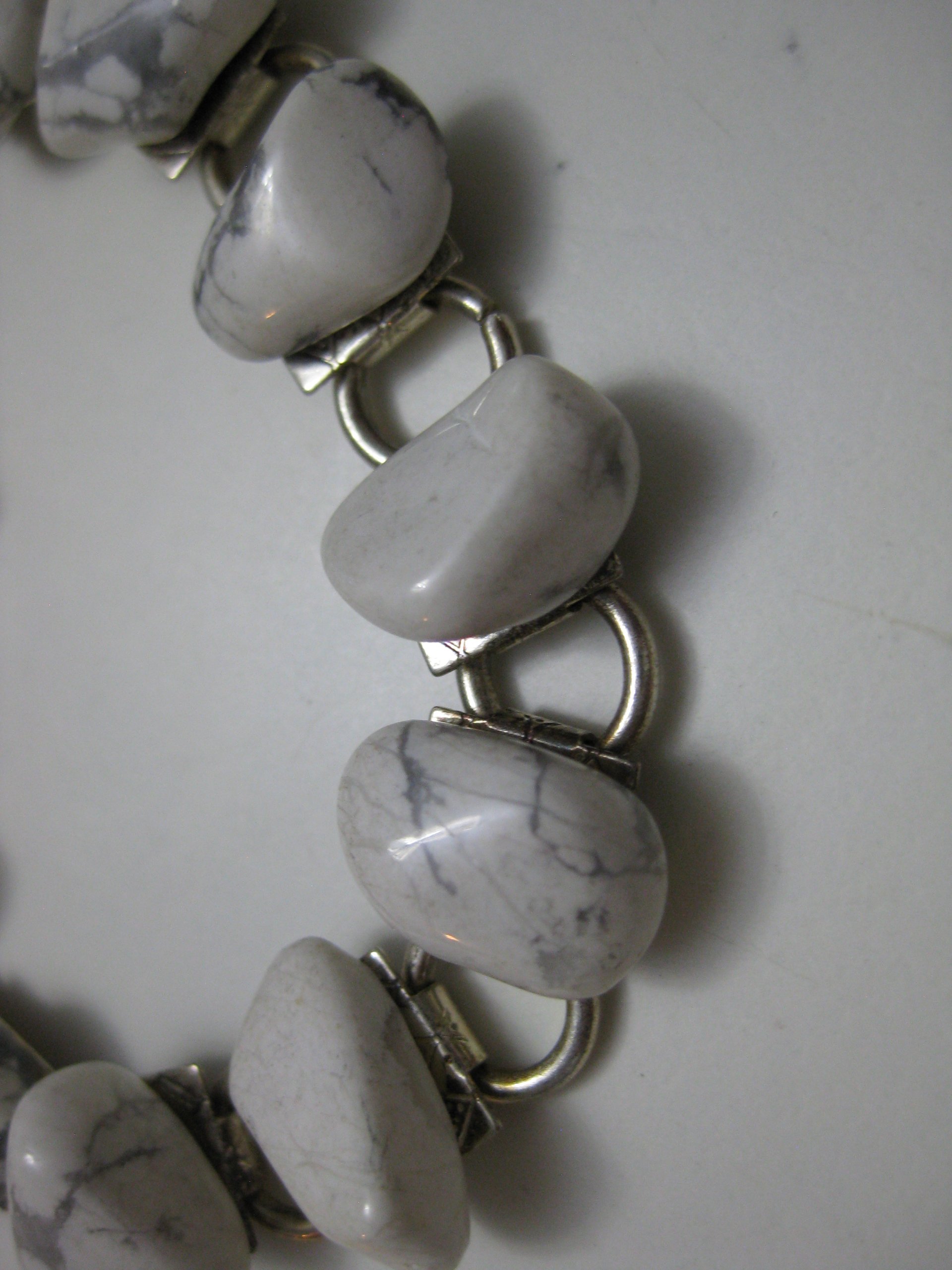 White and Grey Marble Stone Link Bracelet image 6