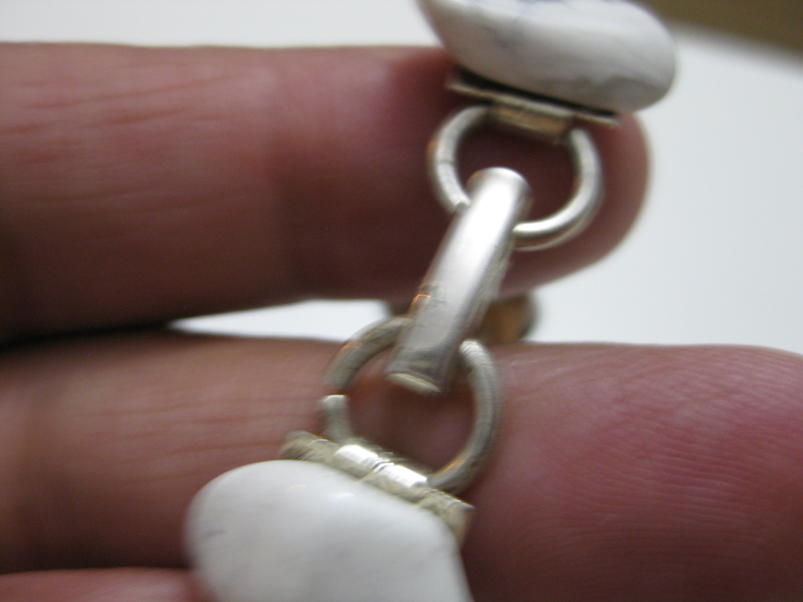 White and Grey Marble Stone Link Bracelet image 9