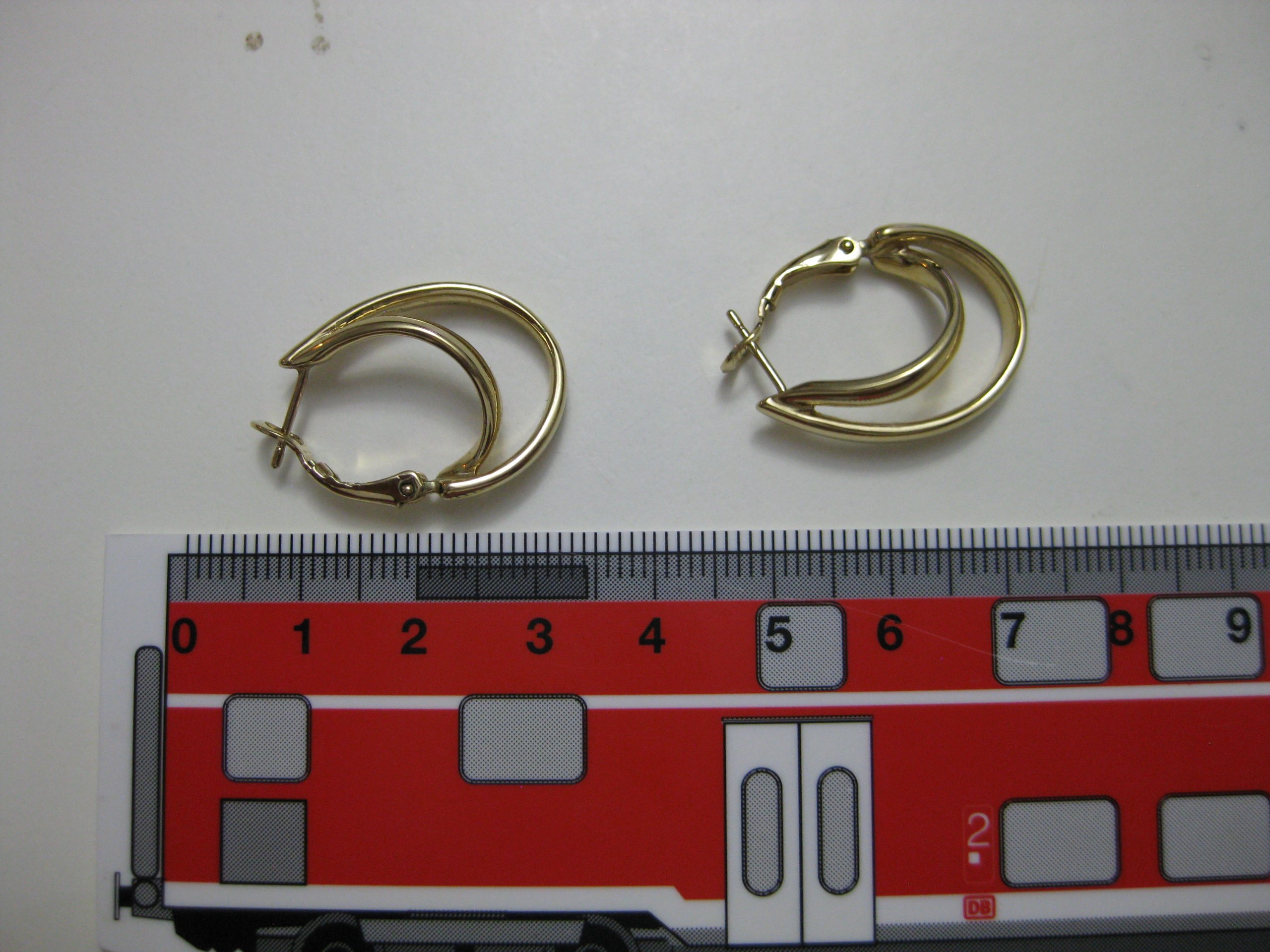 Gold Tone Double Hoop Clip On Earrings 4.5 cm image 5