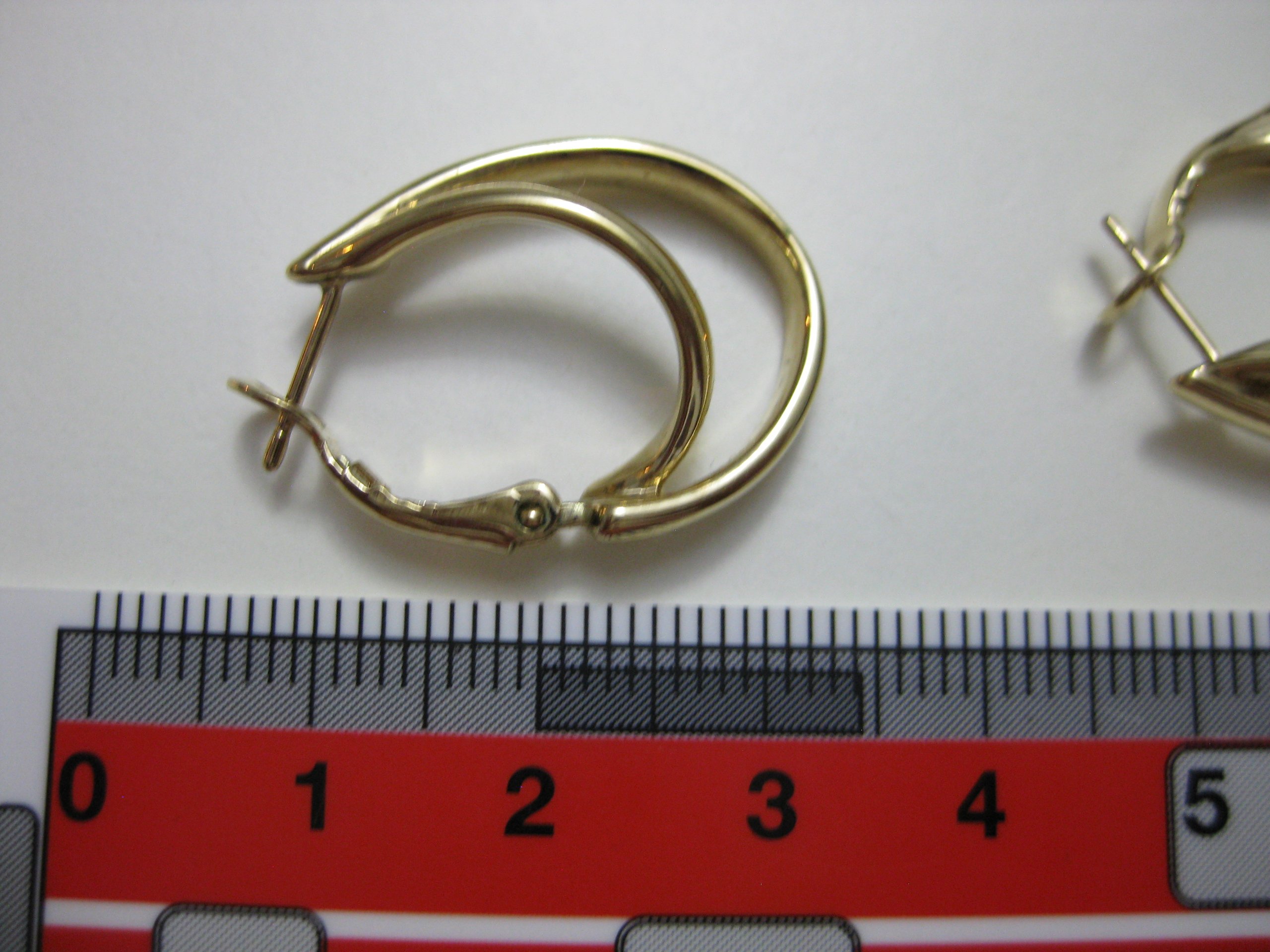 Gold Tone Double Hoop Clip On Earrings 4.5 cm image 6