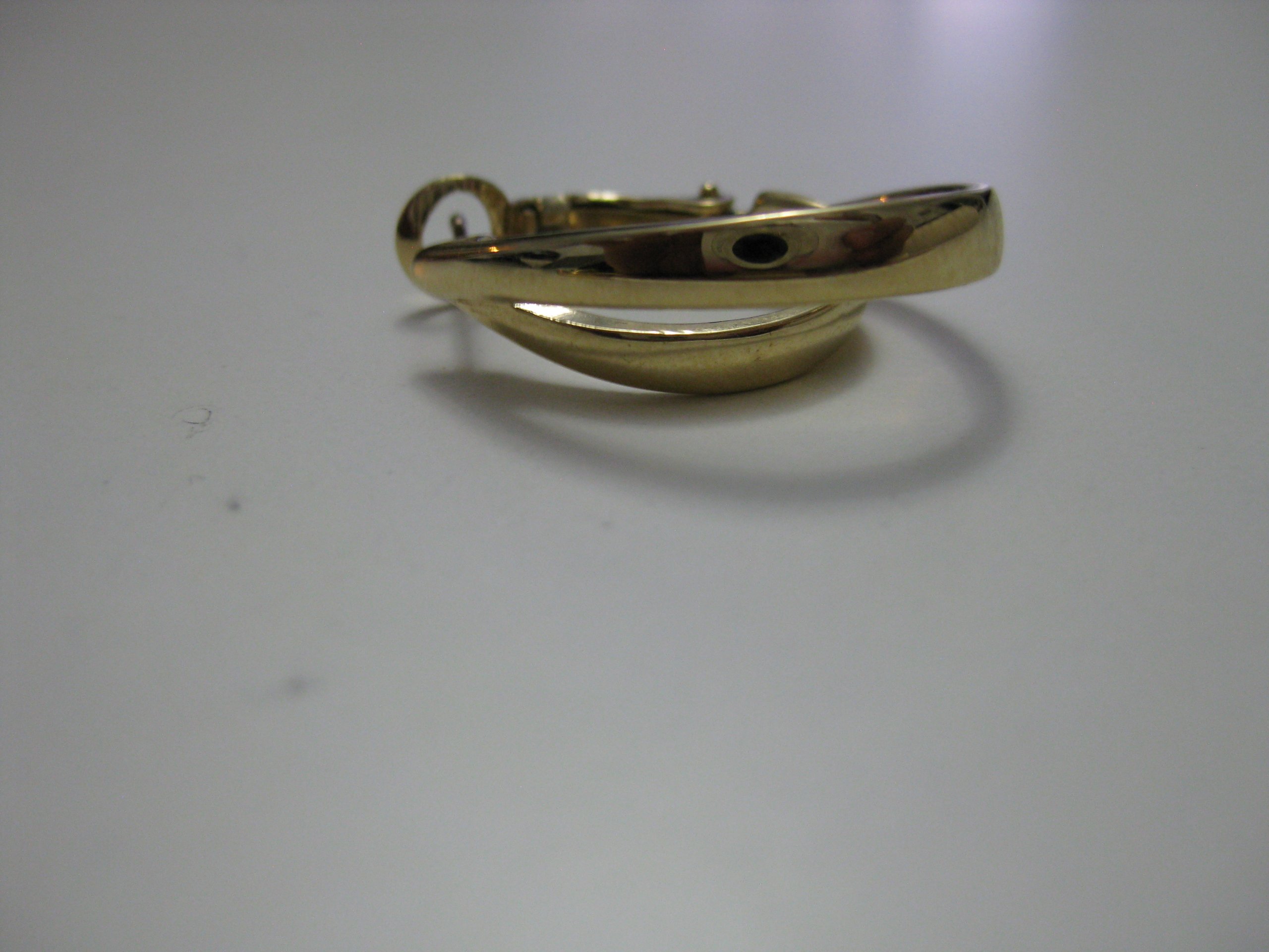Gold Tone Double Hoop Clip On Earrings 4.5 cm image 8