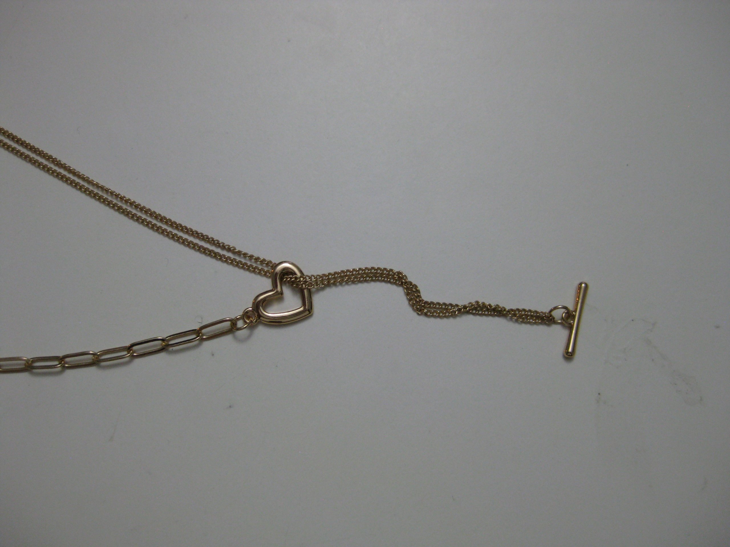 Gold Tone Heart Toggle Clasp Necklace image 7