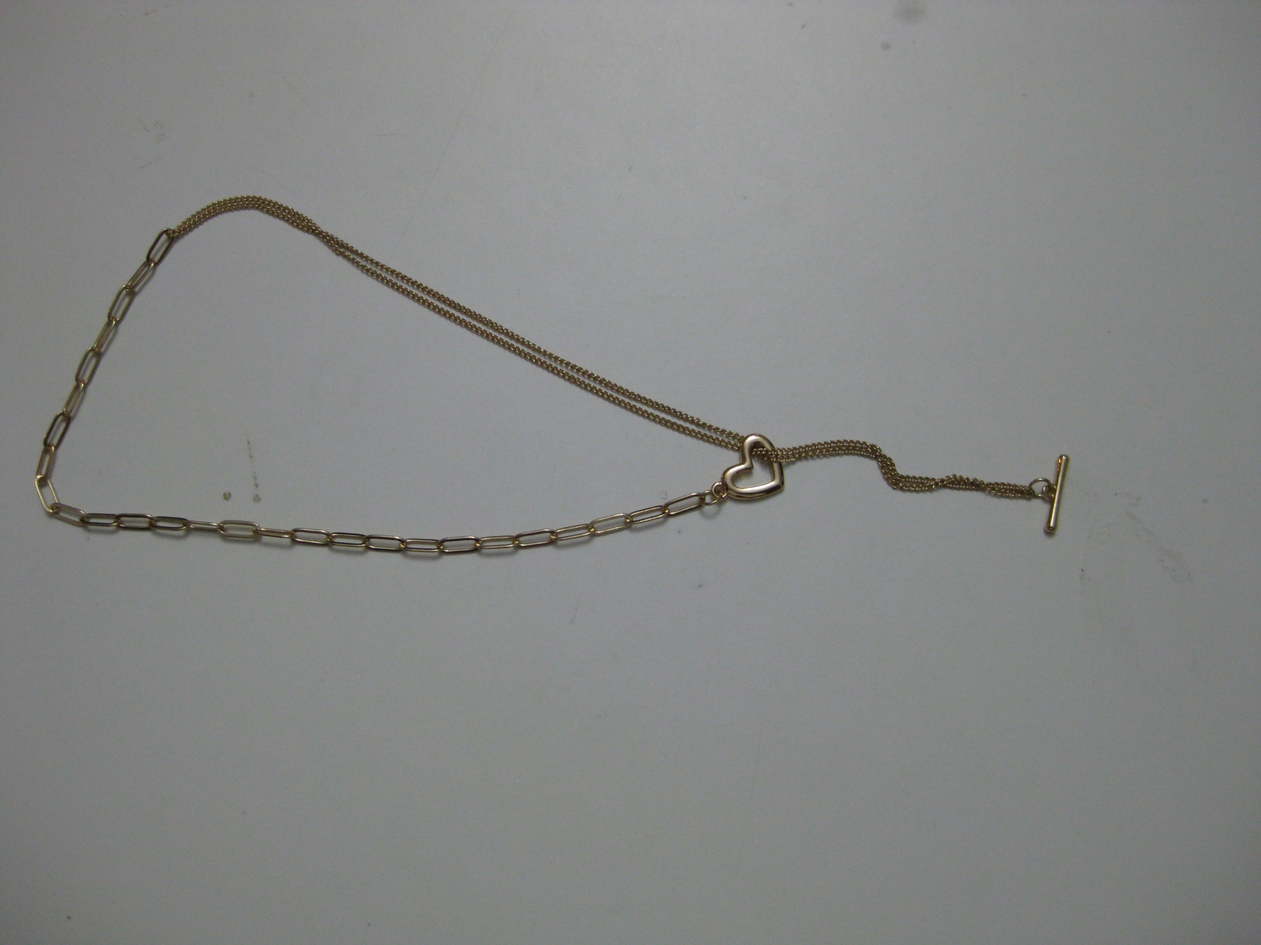 Gold Tone Heart Toggle Clasp Necklace image 8