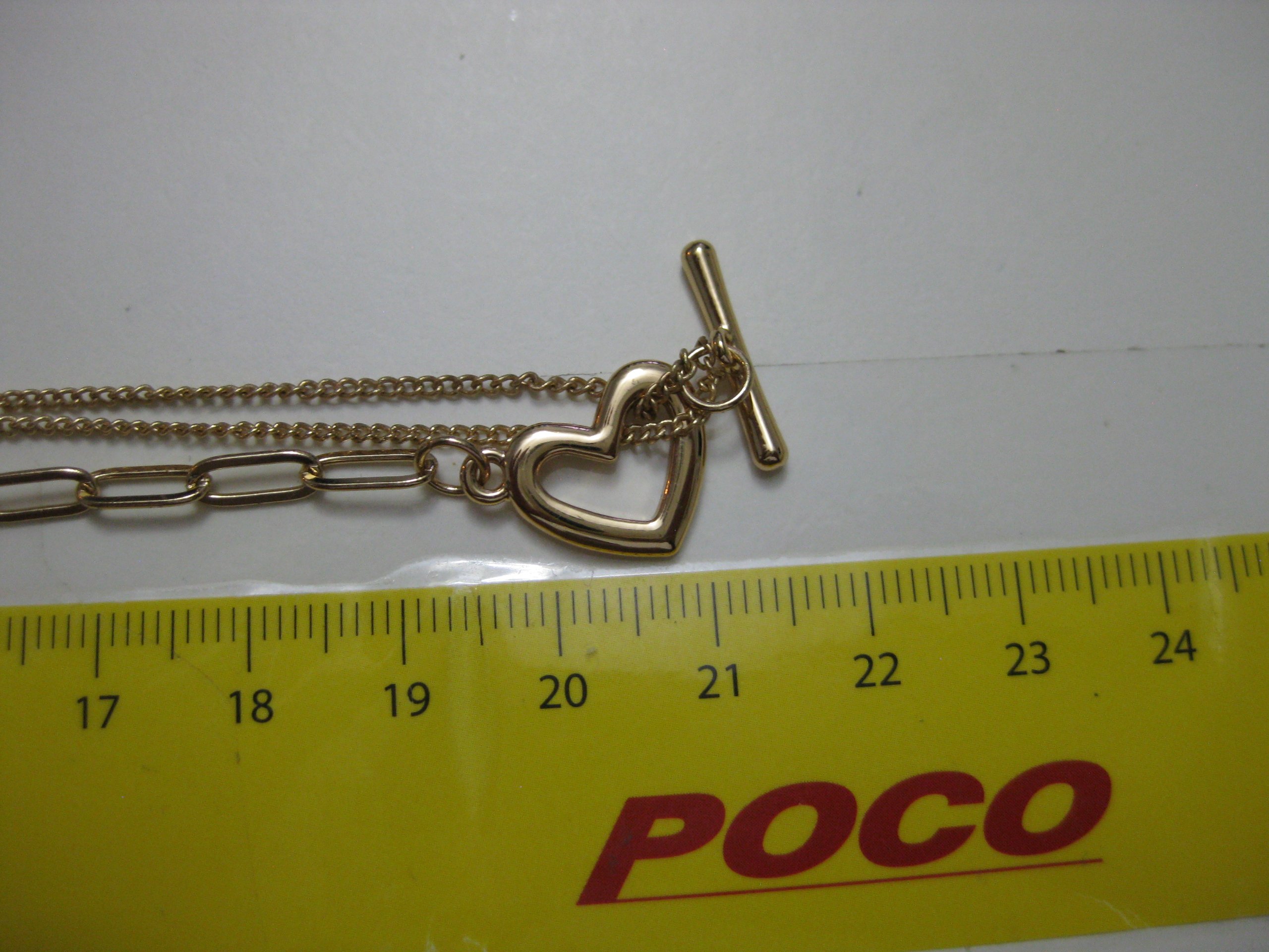 Gold Tone Heart Toggle Clasp Necklace image 10