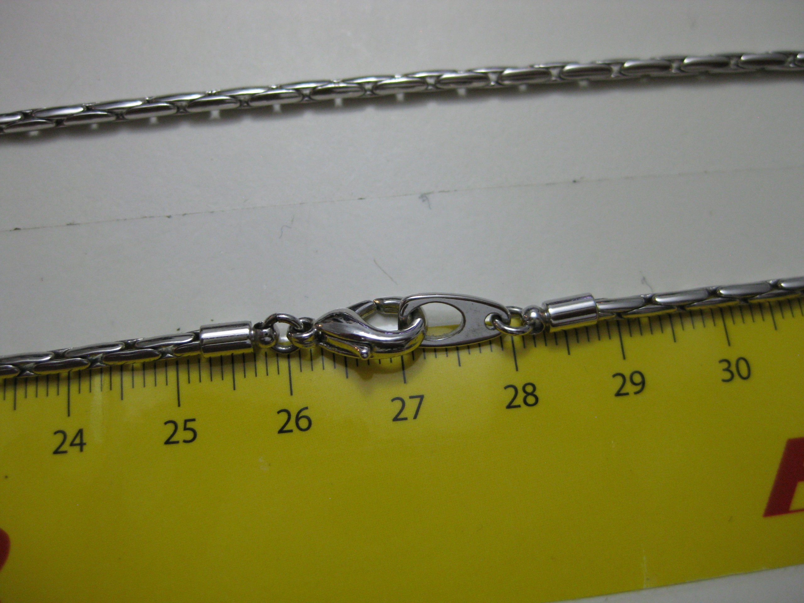 Silver Tone Necklace with Geometric Pendant Clear Stone Unisex image 10