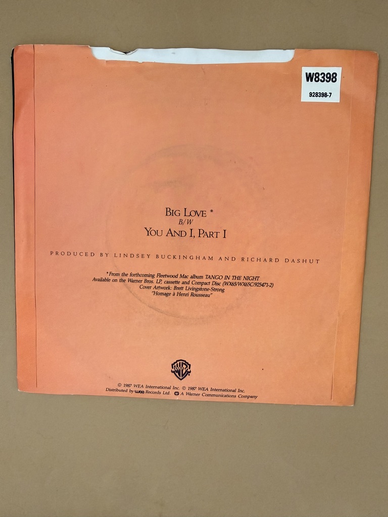 Fleetwood Mac Big Love 7" Vinyl Single 45 RPM image 2