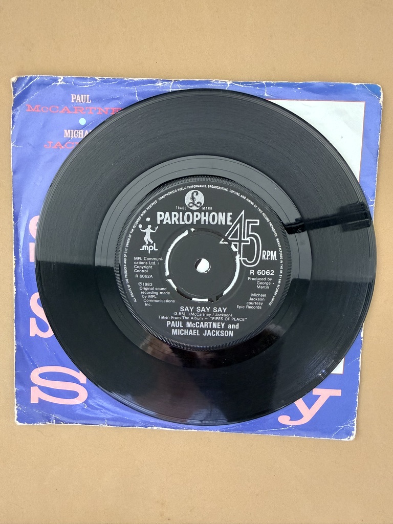 Paul McCartney & Michael Jackson Say Say Say Vinyl Single 7" 45RPM image 2