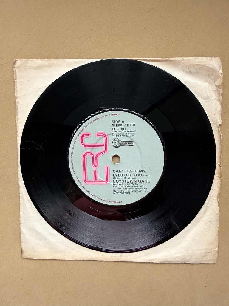 Boystown Gang - Can't Take My Eyes Off You / Disco Kicks 7" Vinyl Single ERC 101