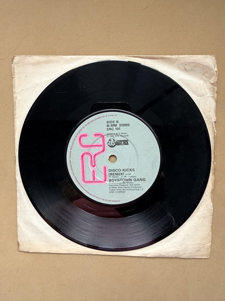 Boystown Gang - Can't Take My Eyes Off You / Disco Kicks 7" Vinyl Single ERC 101 image 2