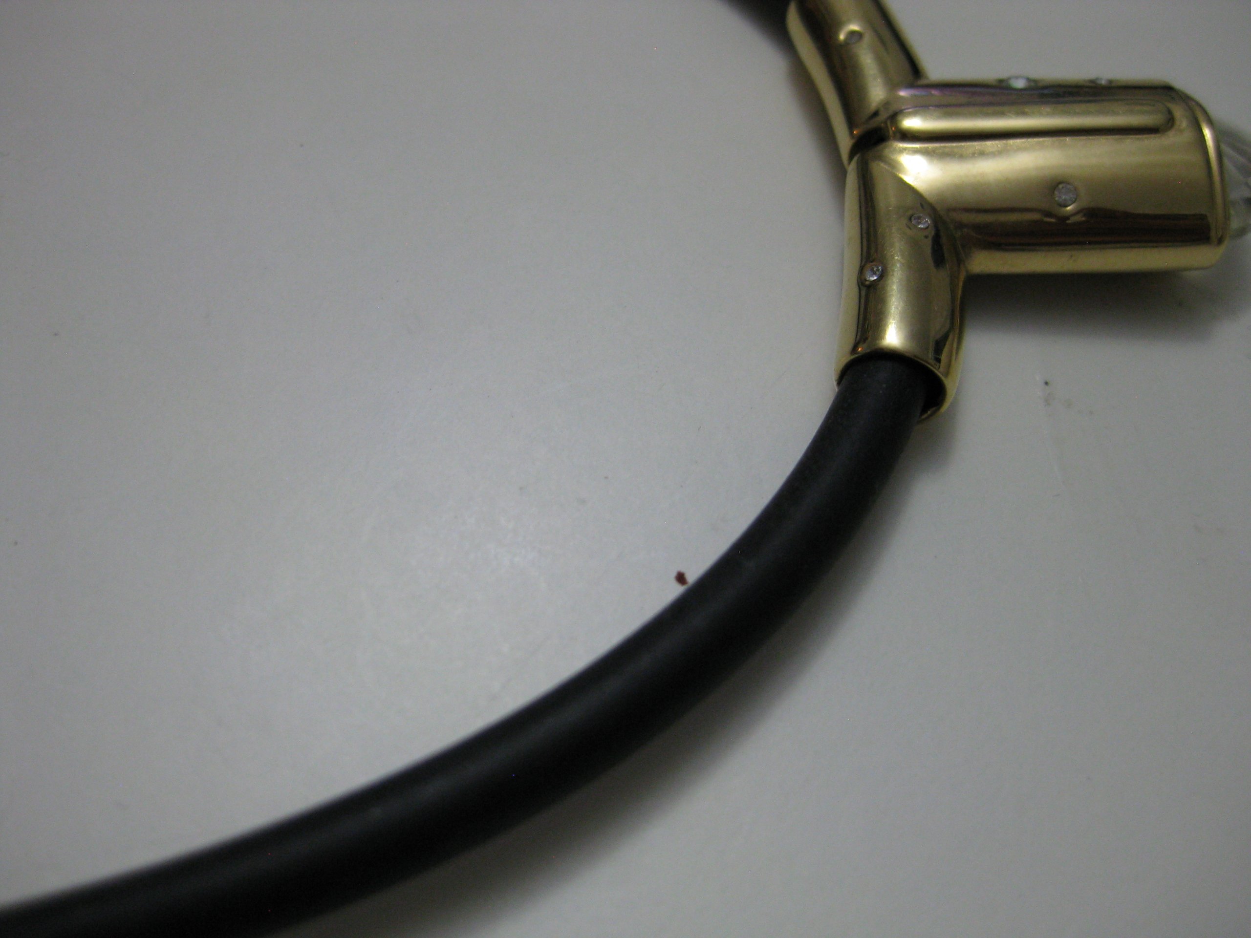 Unbranded Black Rubber & Gold-Tone Crystal Accent Necklace One Size image 6