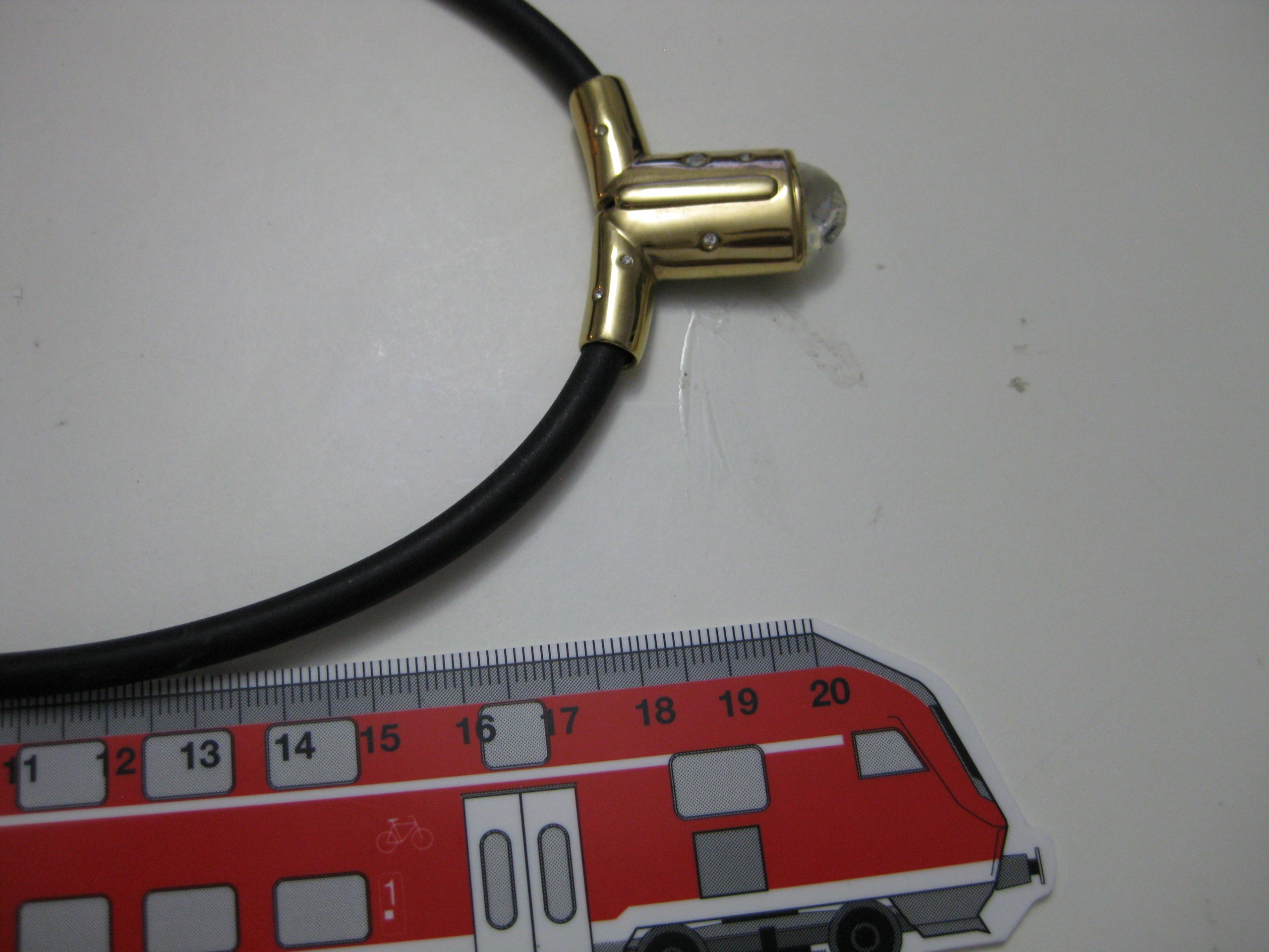 Unbranded Black Rubber & Gold-Tone Crystal Accent Necklace One Size image 9