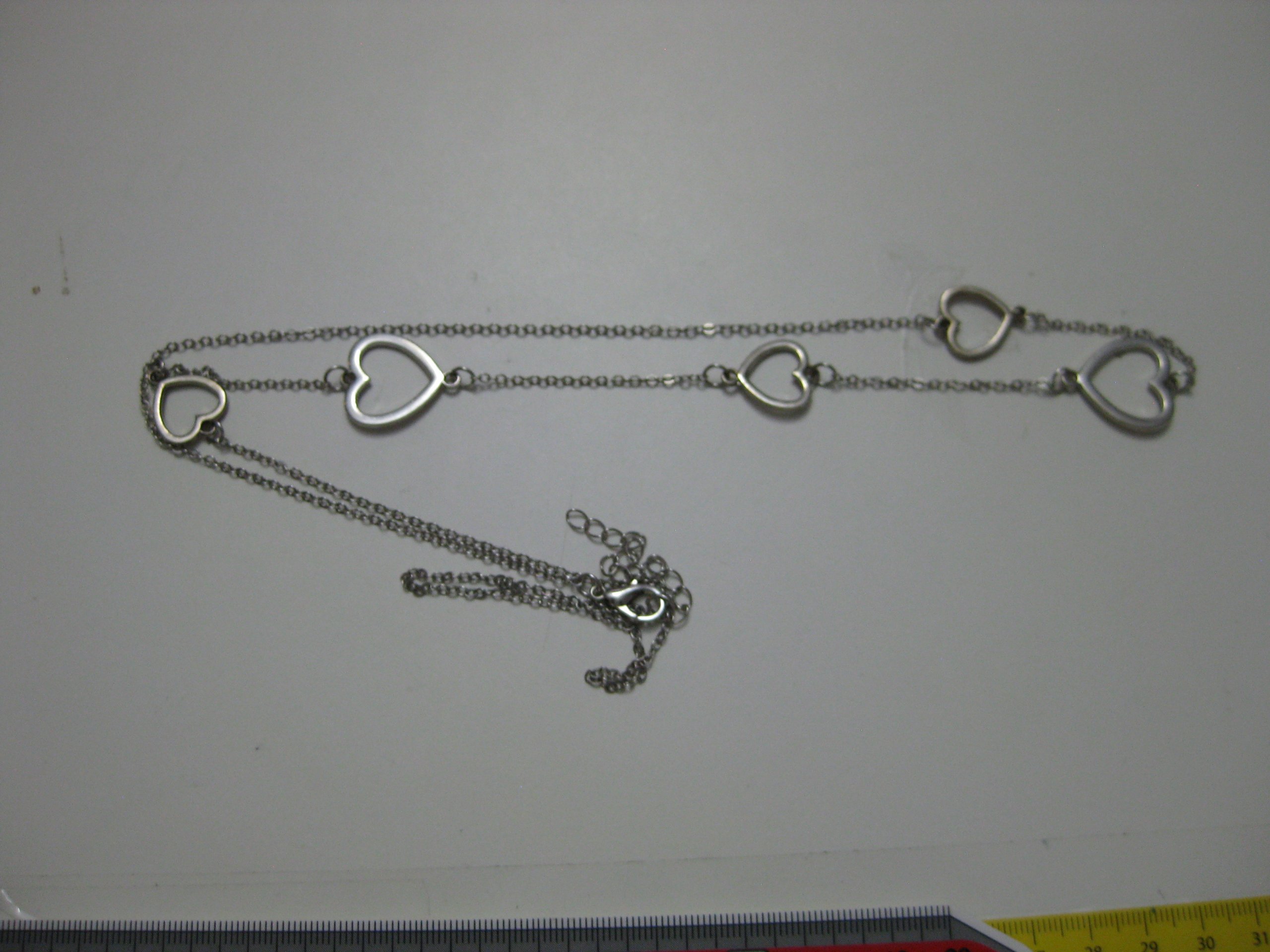 Silver Tone Heart Link Necklace Women image 5