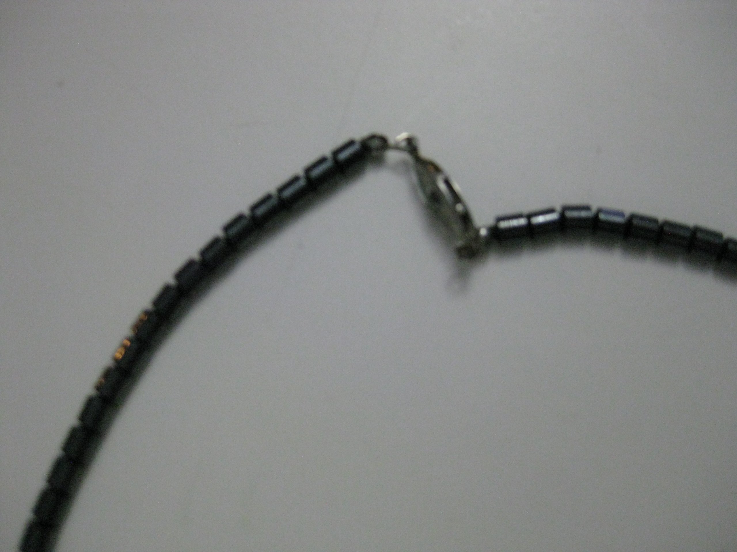 Black Hematite Beaded Necklace with Silver Clasp image 4