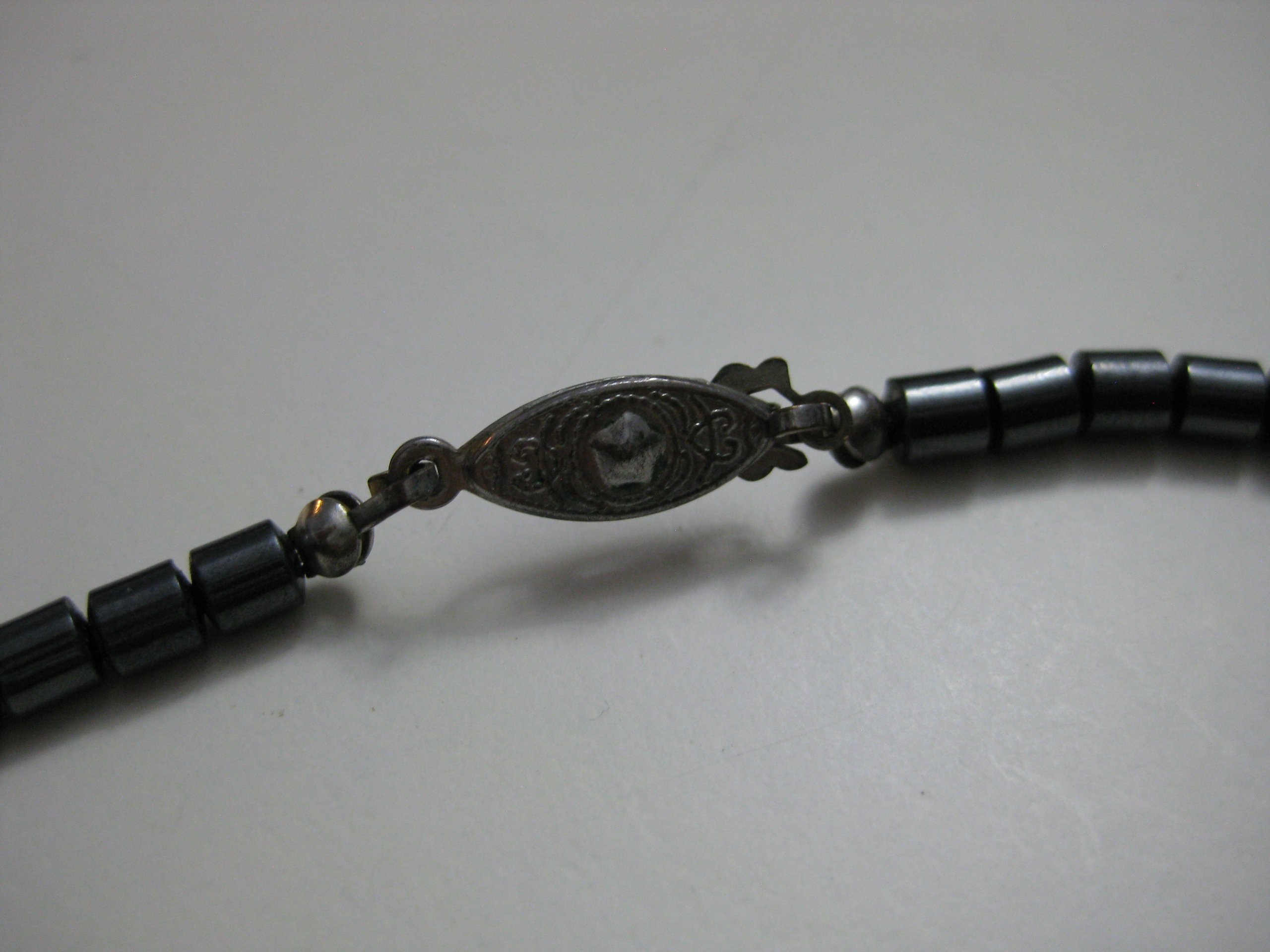 Black Hematite Beaded Necklace with Silver Clasp image 6